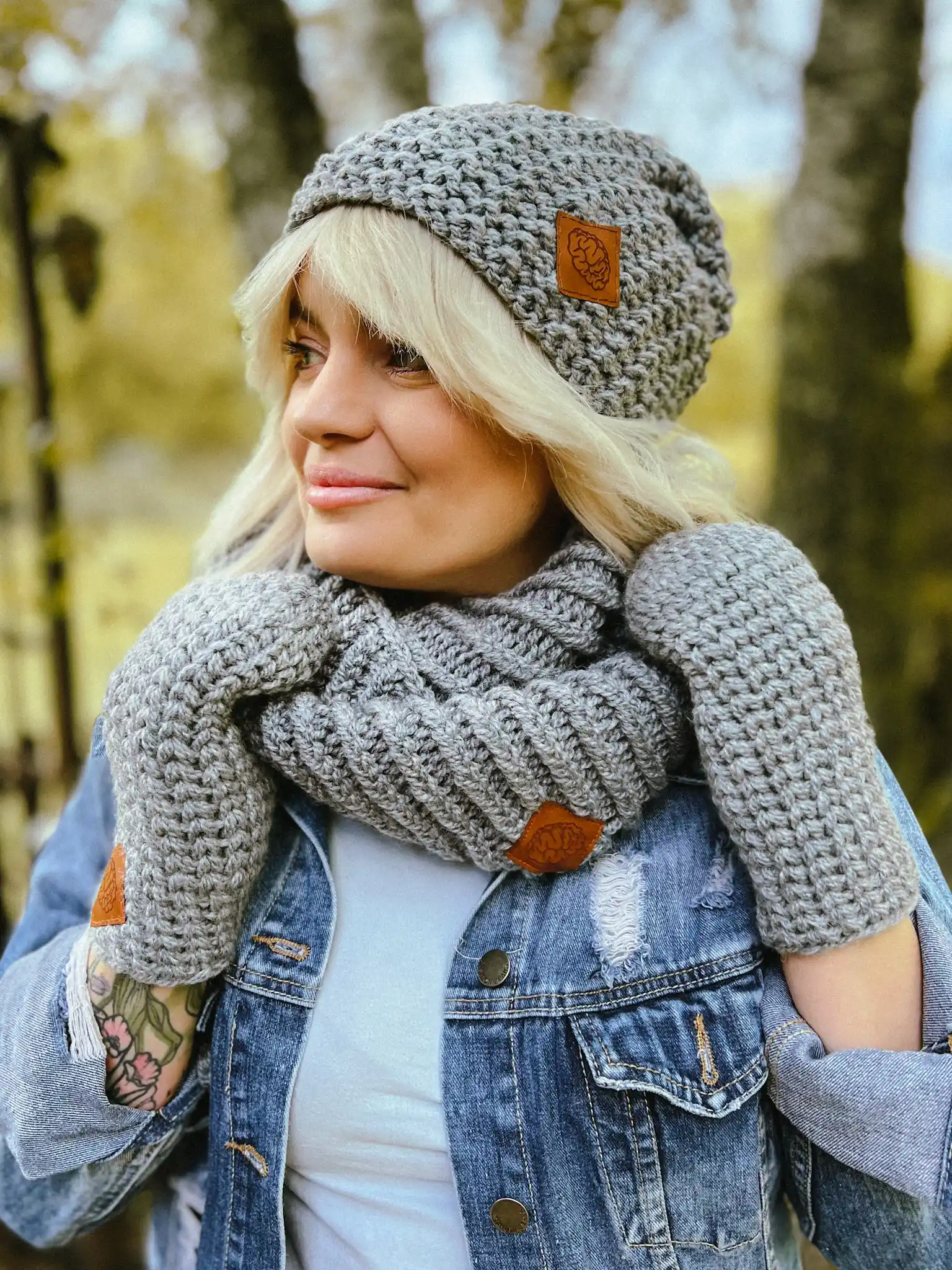 Luźna czapka zimowa NEVERLAND "Szary" 9 szara czapka