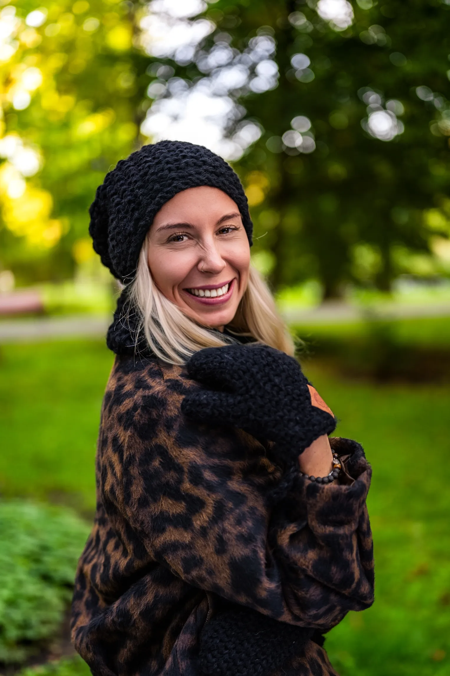 Czapka MERINO Neverland "Czarny" + podszewka JEDWAB 220 jedwabna podszewka pod czapką