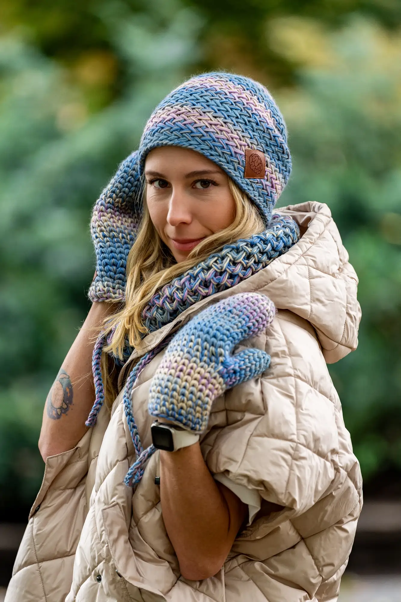 Czapka MERINO 100% Explorer "Pastele" 182 kobiecy komplet zimowy merino