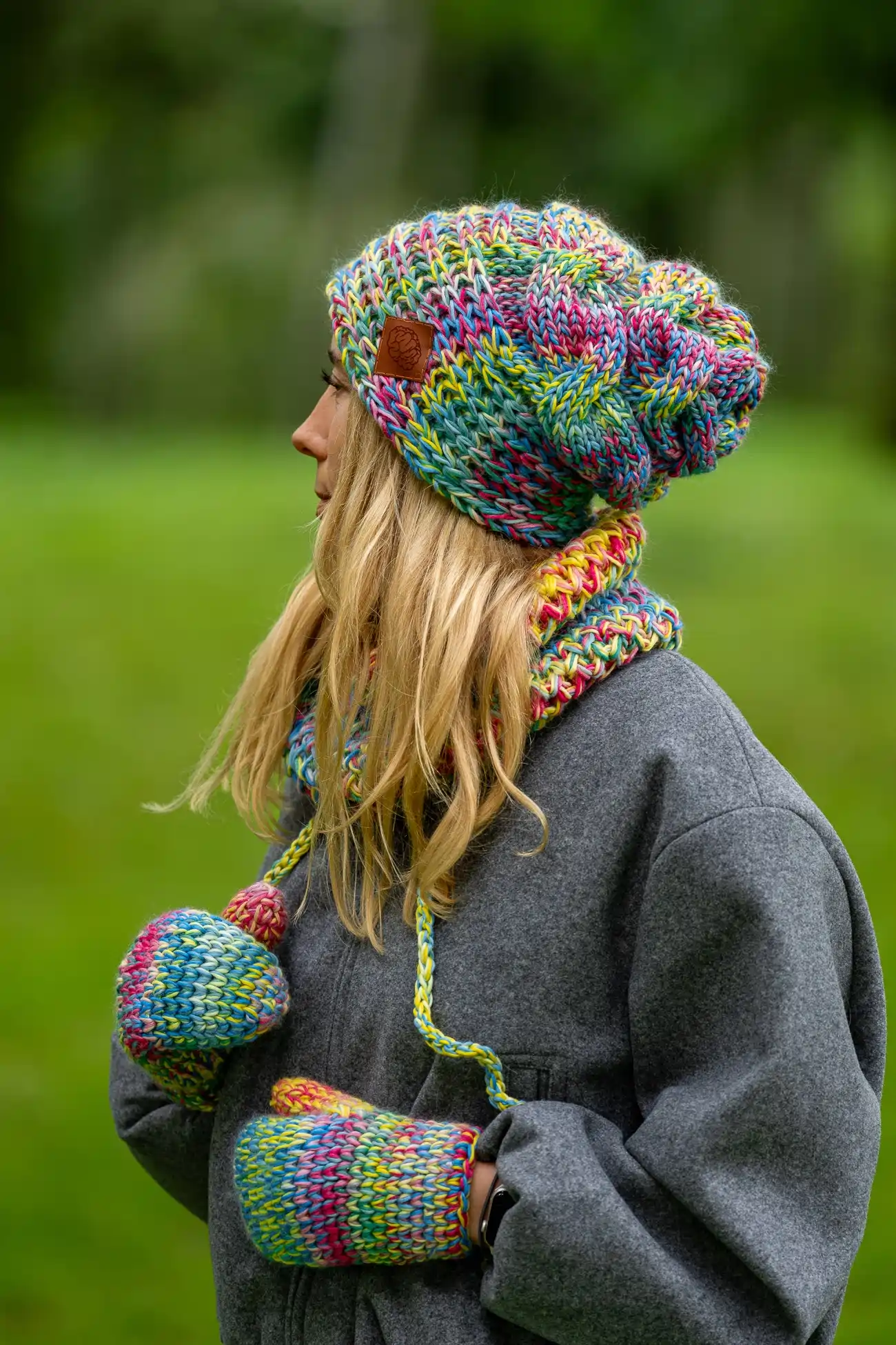 Czapka MERINO 100% This is it "Cukierki" 68 kolorowa czapka niepsująca fryzury