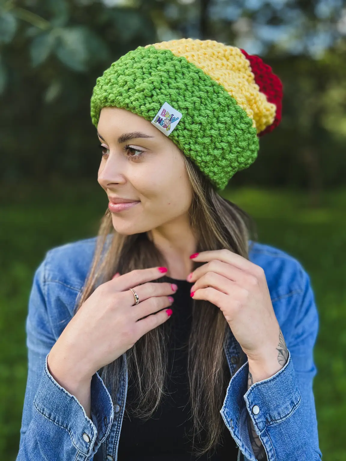 Czapka zimowa slouchy NEVERLAND "Reggae" 97 kolorowa czapka oversize reggae
