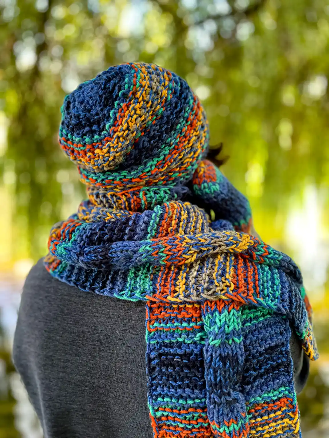Męska czapka MERINO 50% "Górski potok" NEVERLAND 251 kolorowa czapka