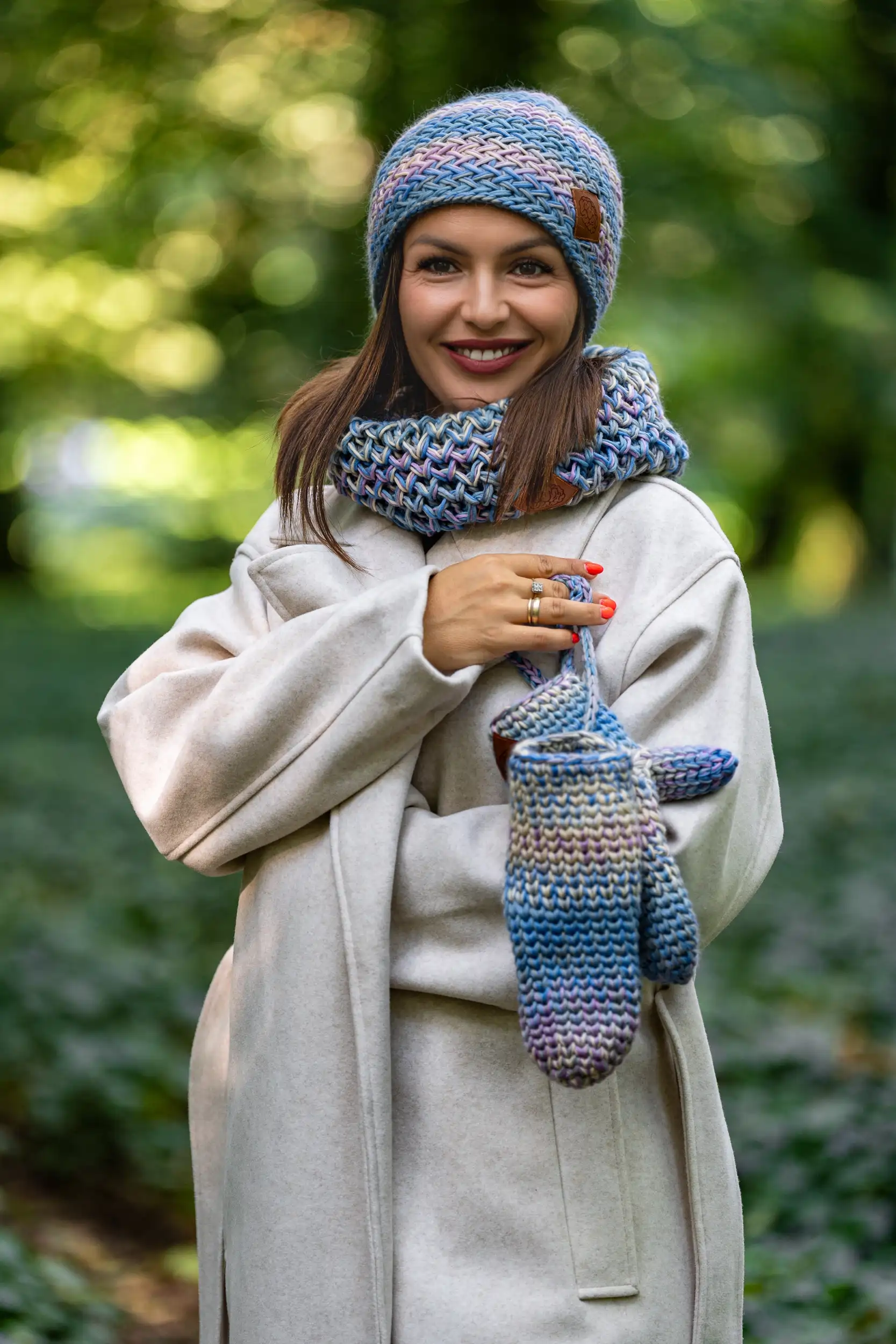 Mały komin MERINO 100% "Pastele" 143 kolorowy zestaw merino 1