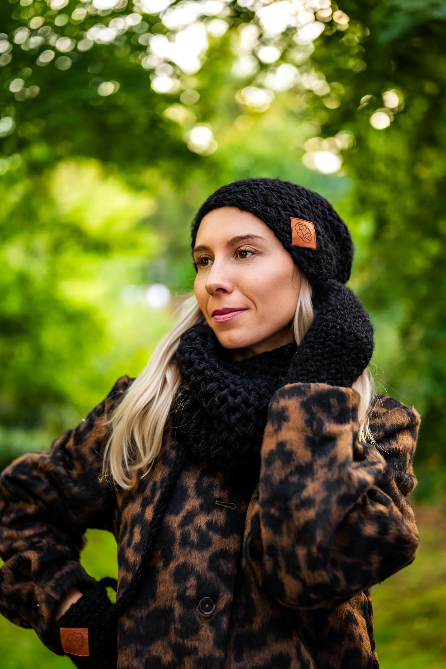 Mały komin MERINO "Czarny" 105 komin czarny kaszmir