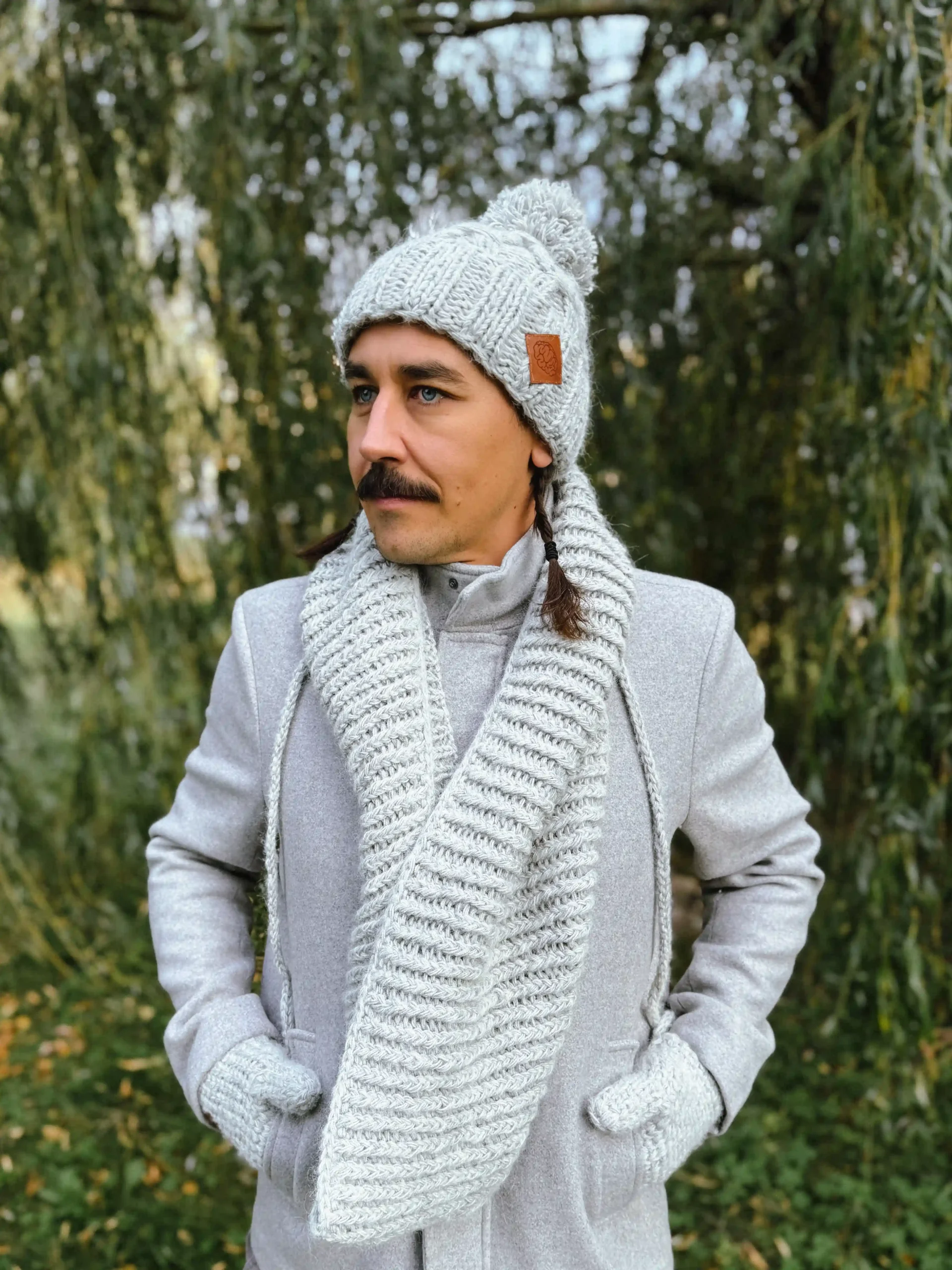 Męski komin MERINO "Wybielony szary" 101 komin merino 1 scaled 1