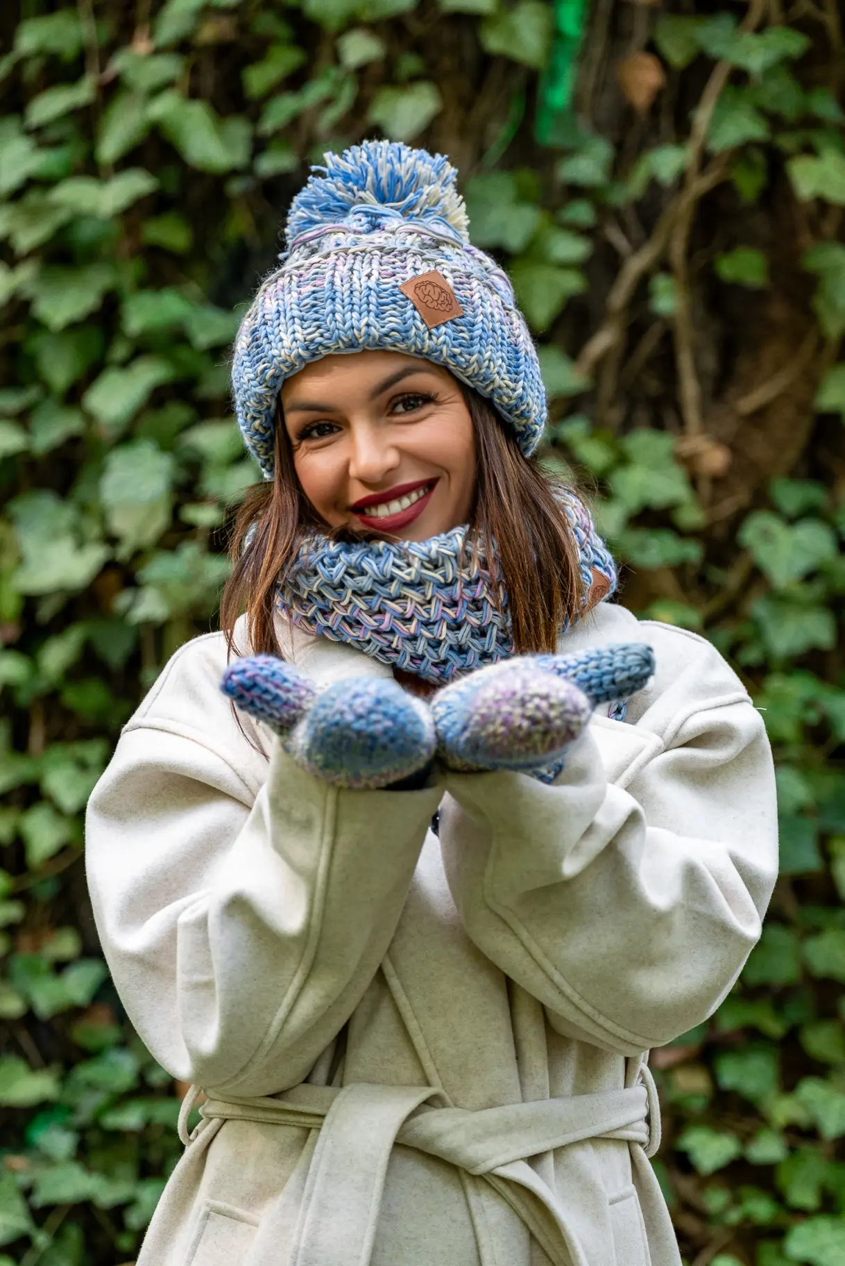 Mały komin MERINO 100% "Pastele" 128 komin merino kolorowy