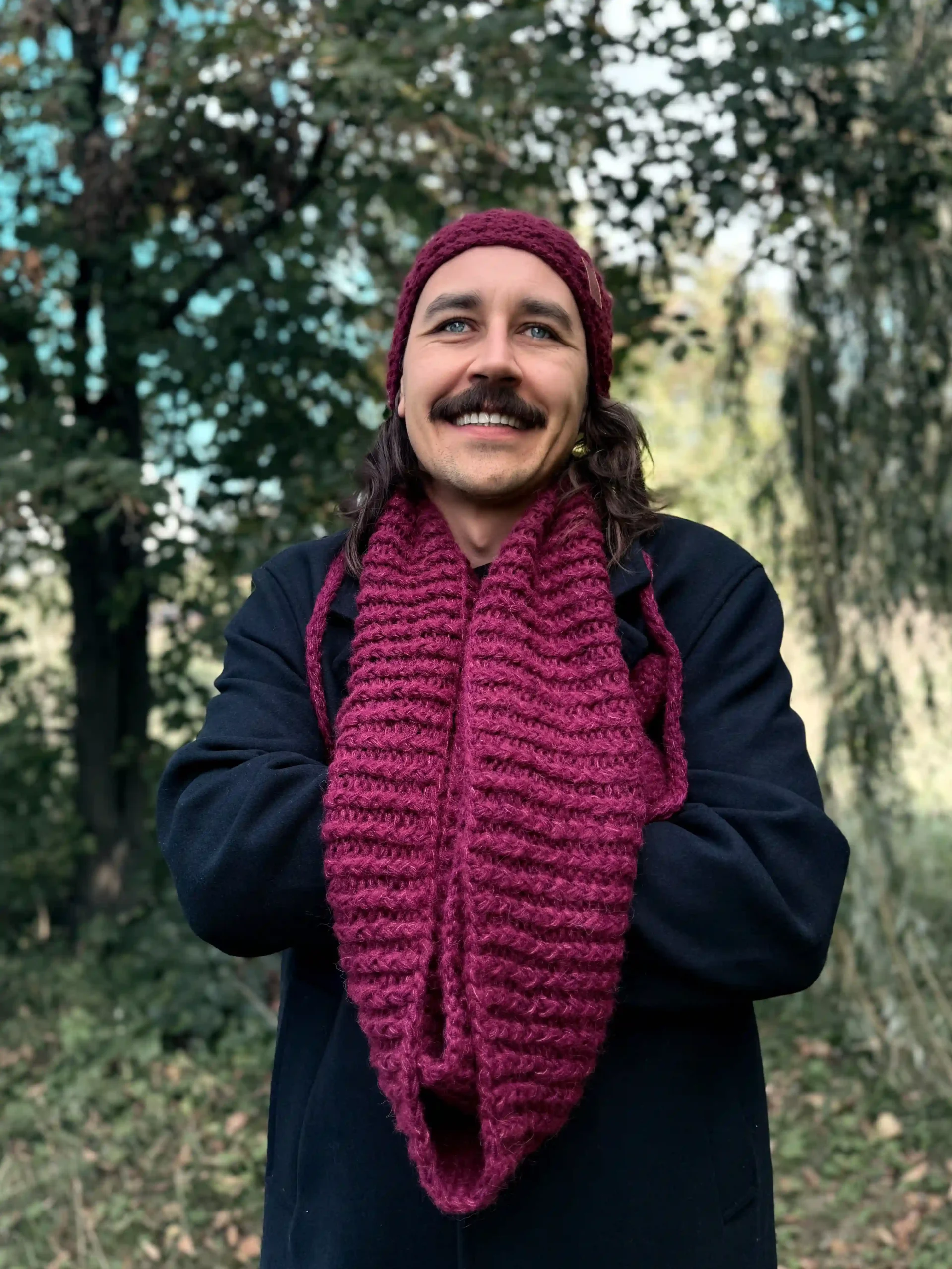 Męski komin MERINO "Bordo" 18 komin meski merino bordowy scaled 1