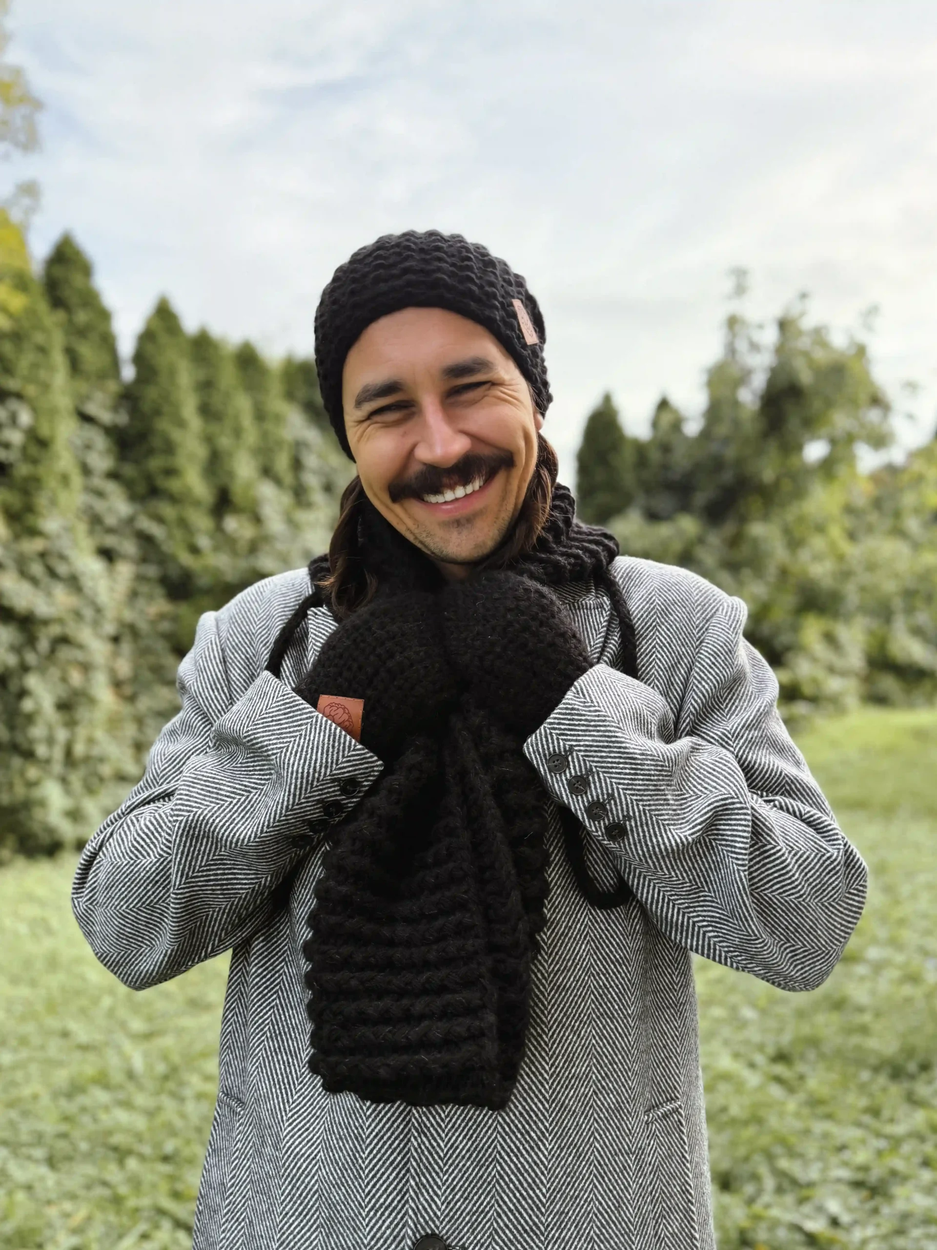 Męski komin MERINO "Czarny" 103 komin męski merino czarny