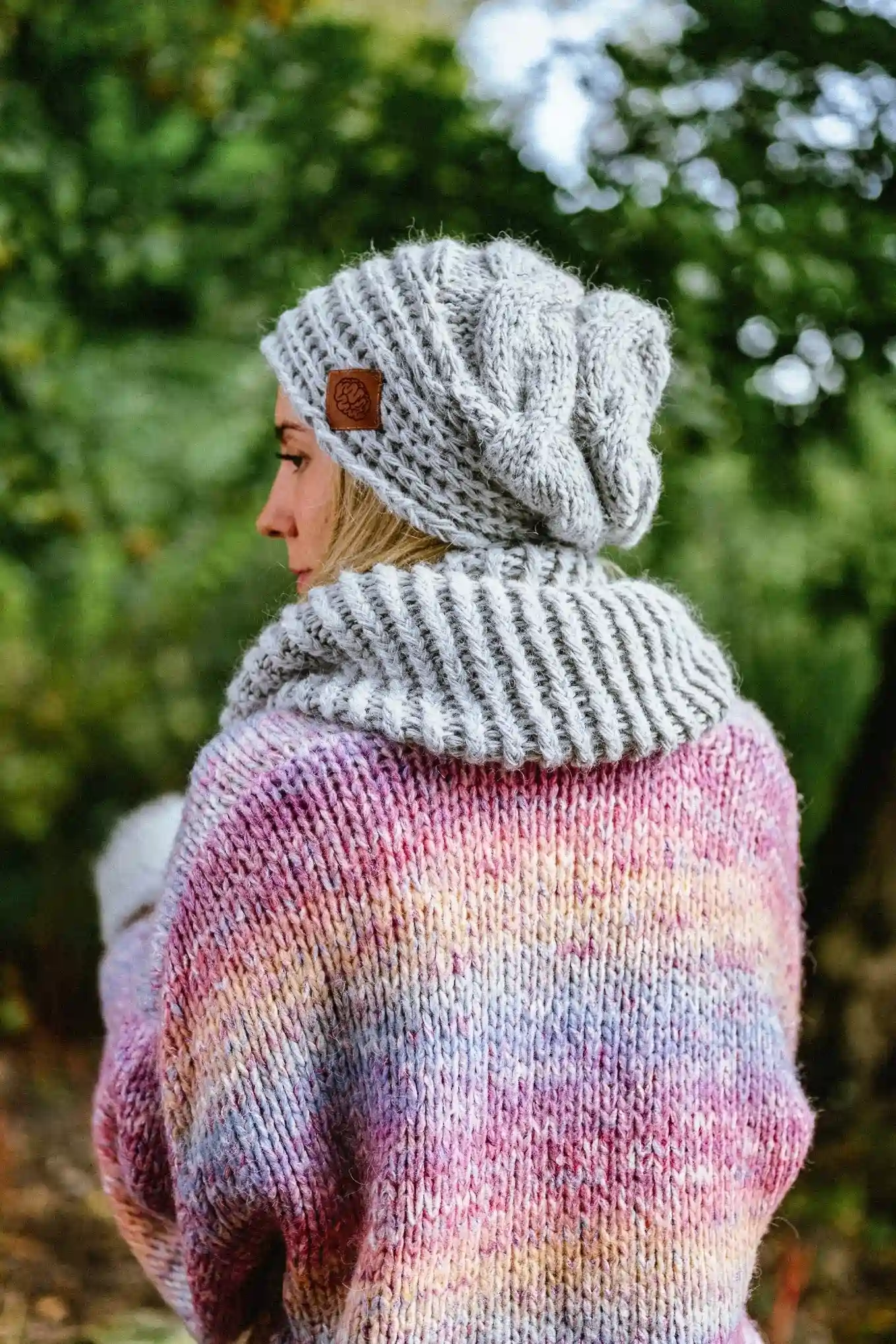Czapka MERINO This is it "Wybielony szary" 60 komin z merino szary