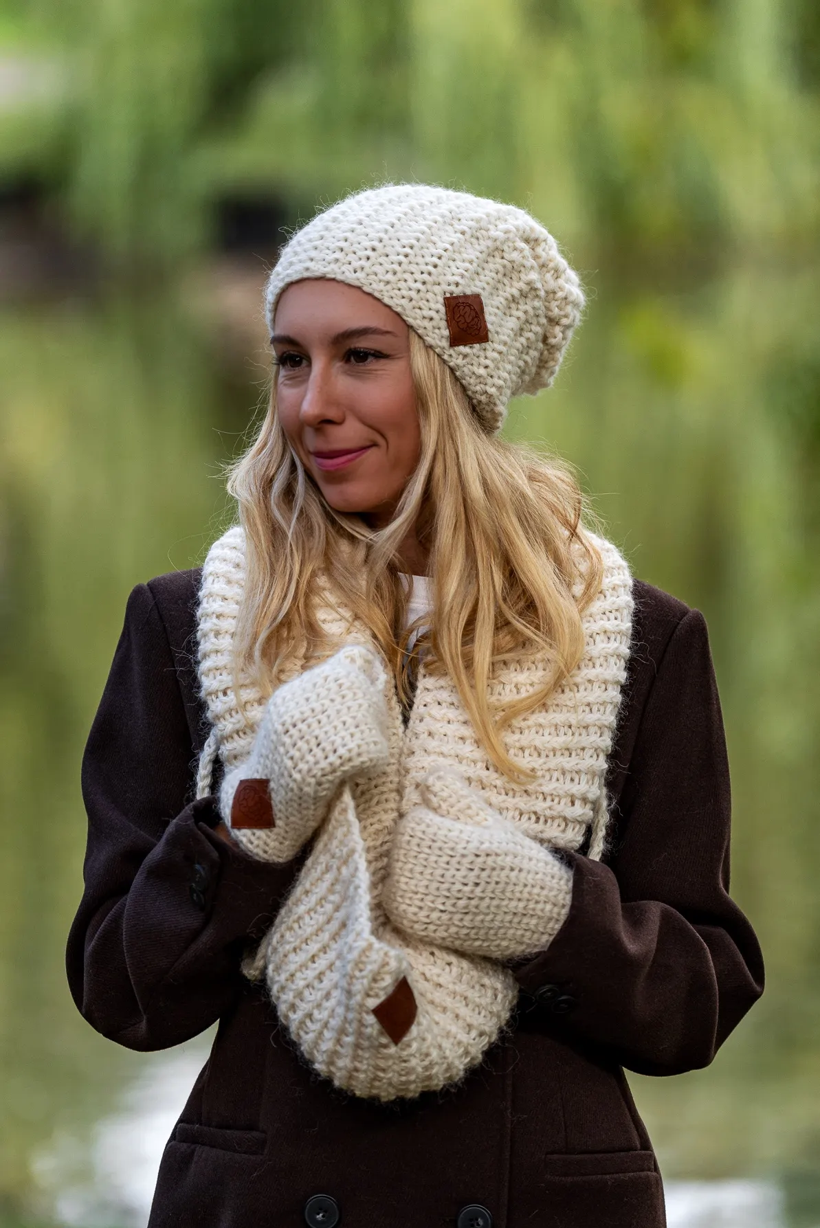 Komin MERINO "Beżowy Ecru" 71 komin zimowy damski merino ecru