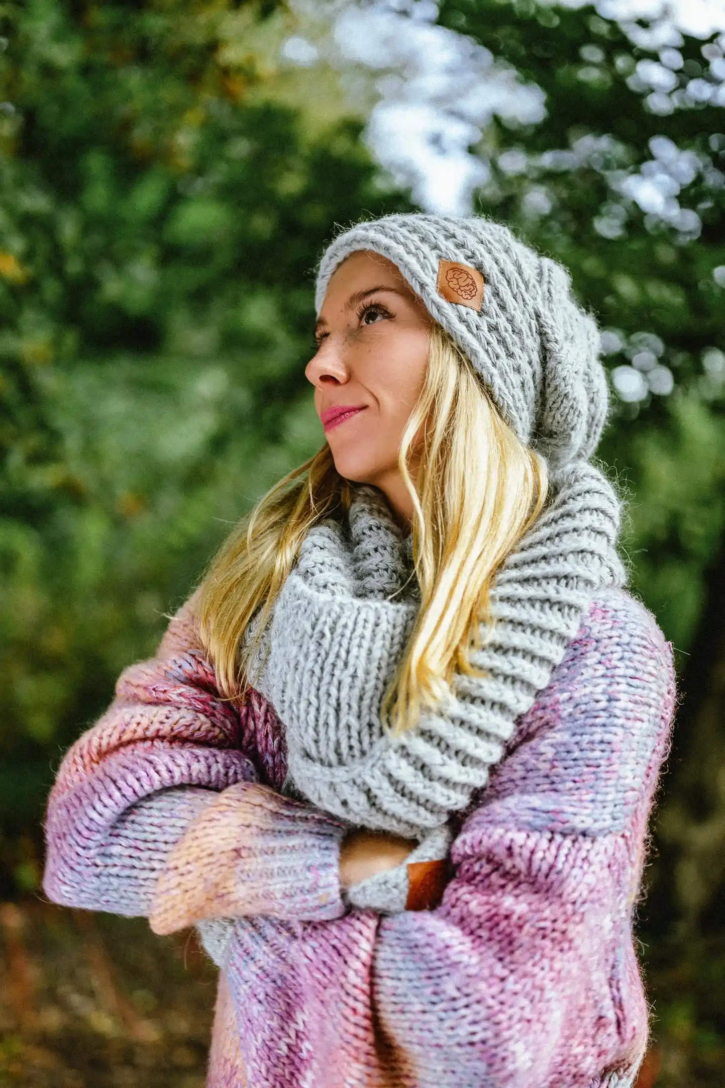 Komin MERINO "Wybielony szary" 167 komin zimowy merino