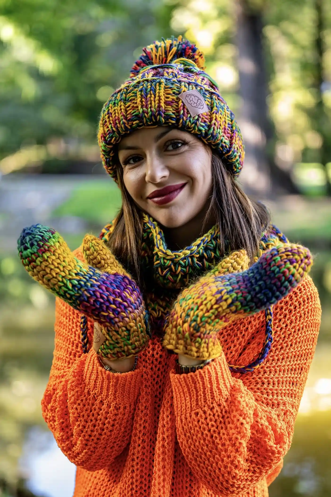 Czapka MERINO 100% Euforia "Kolory" 50 komplet zimowy merino