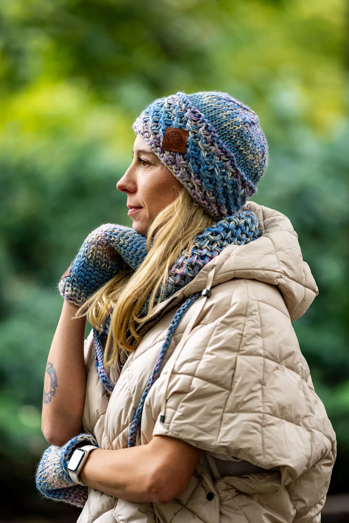 Czapka MERINO 100% Hope "Pastele" + podszewka BAWEŁNA 150 komplet zimowy na prezent