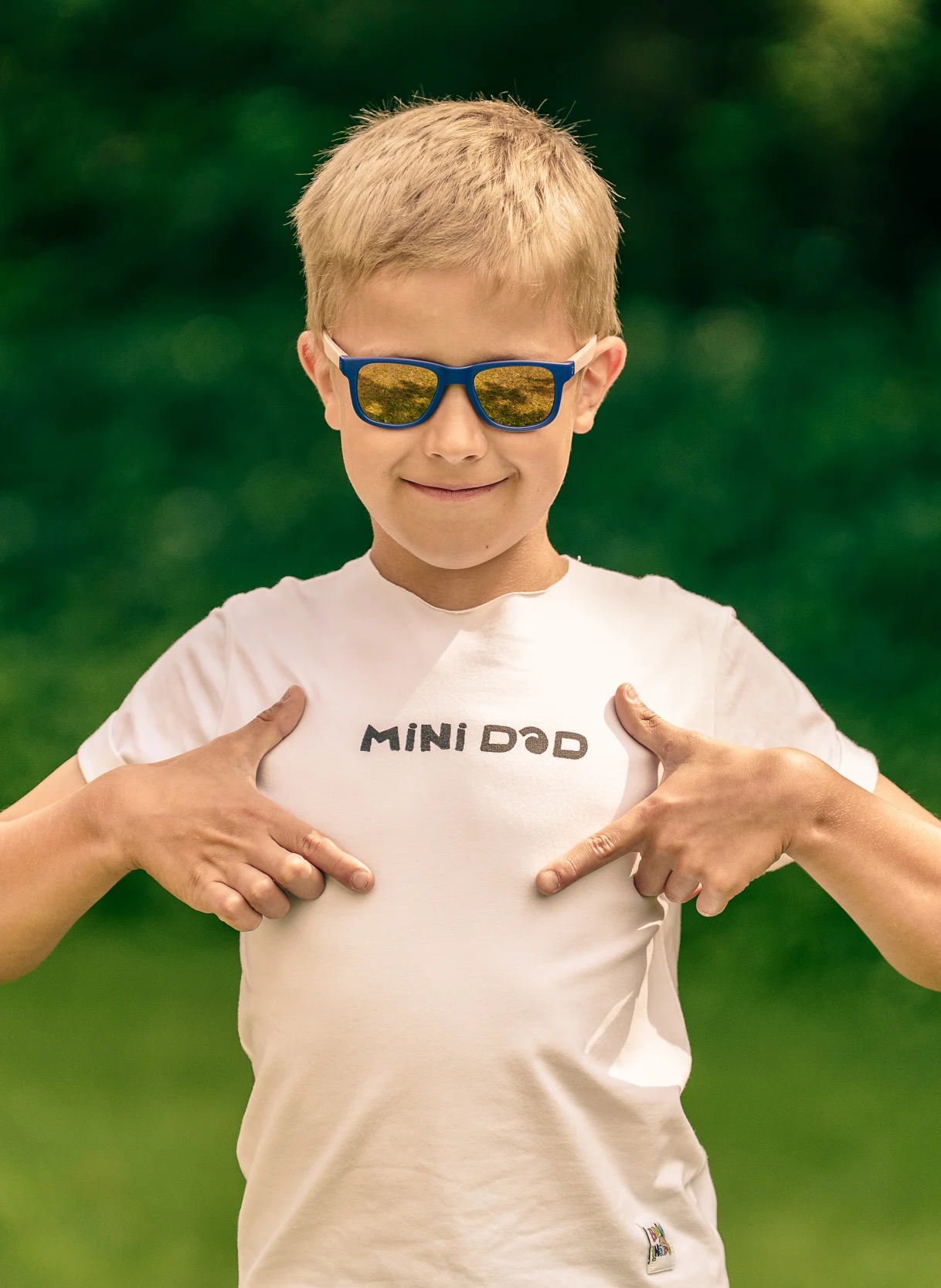 Koszulka dziecięca biała Mini DAD 9 koszulka dla syna z napisem