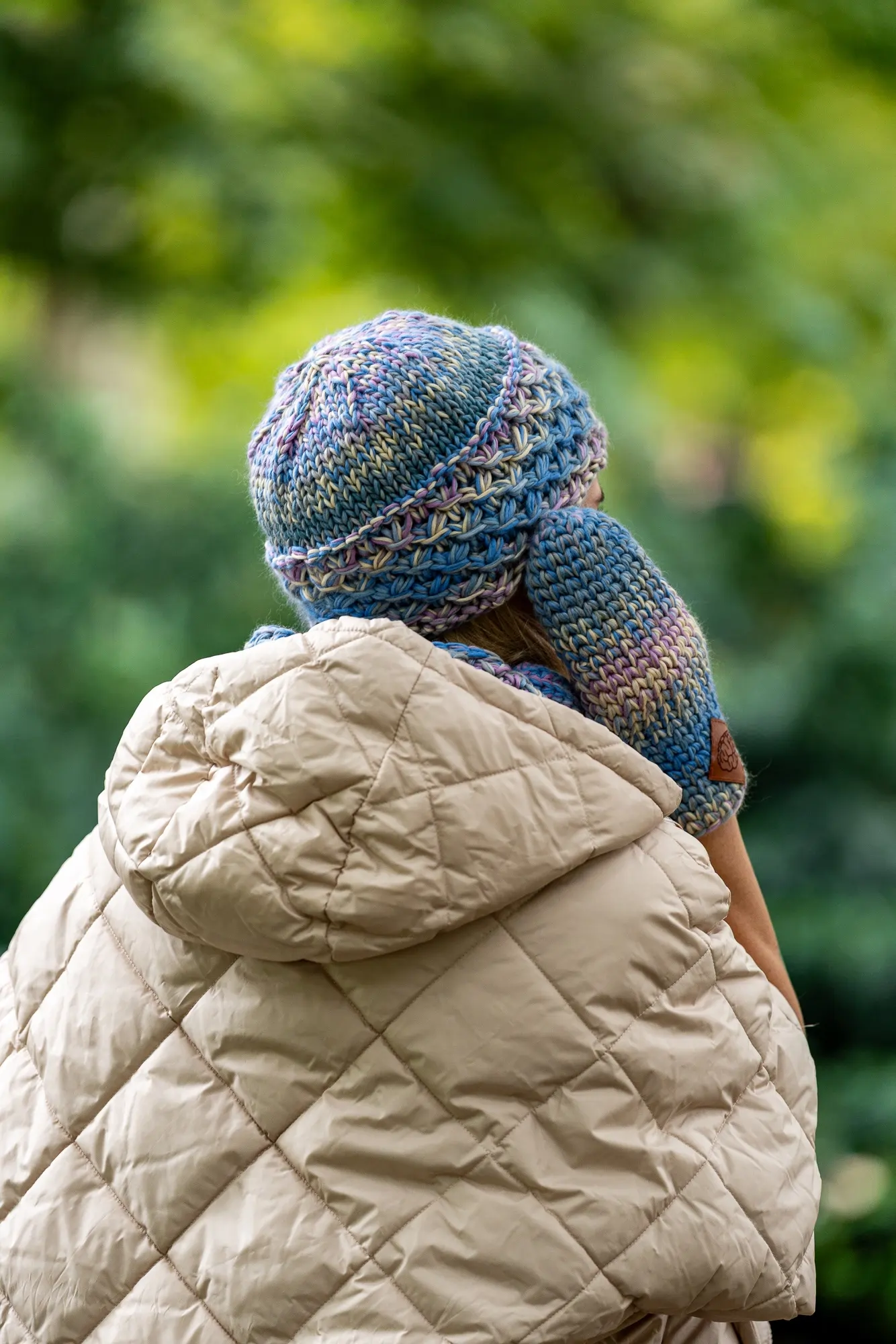 Czapka MERINO 100% Hope "Pastele" + podszewka BAWEŁNA 144 krotka czapka 2