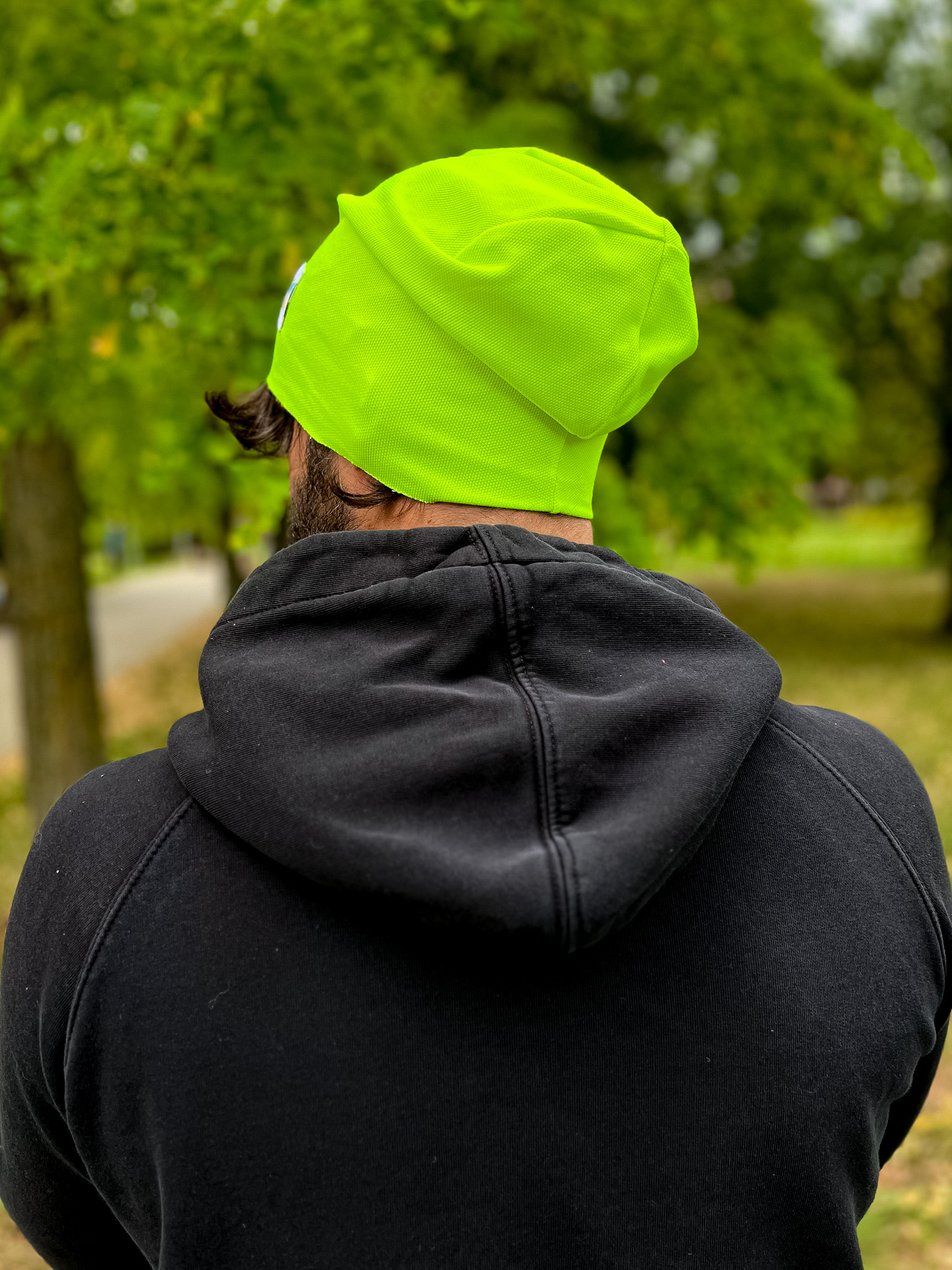 Męska czapka materiałowa "Neonowy żółty" 6 luzna czapka neonowa