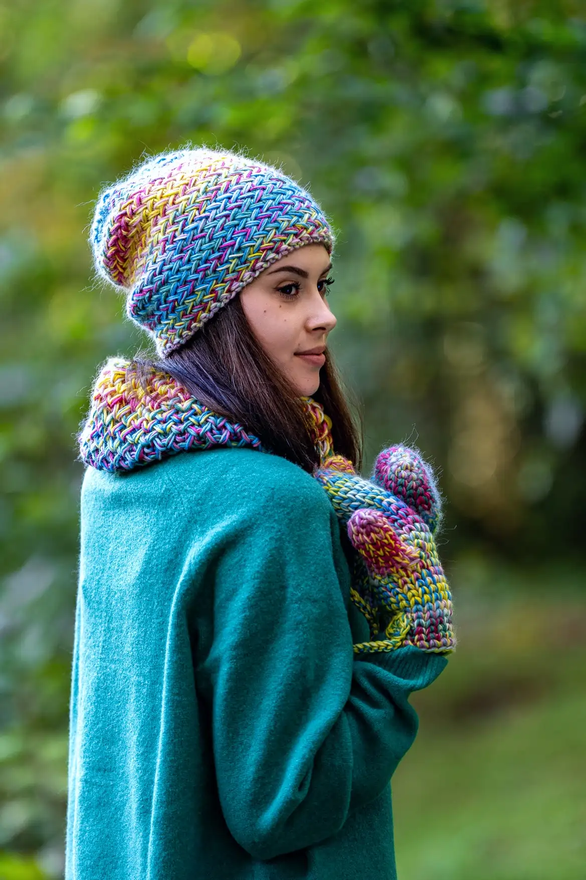 Czapka MERINO 100% Explorer "Cukierki" 44 luzna kolorwa czapka merino
