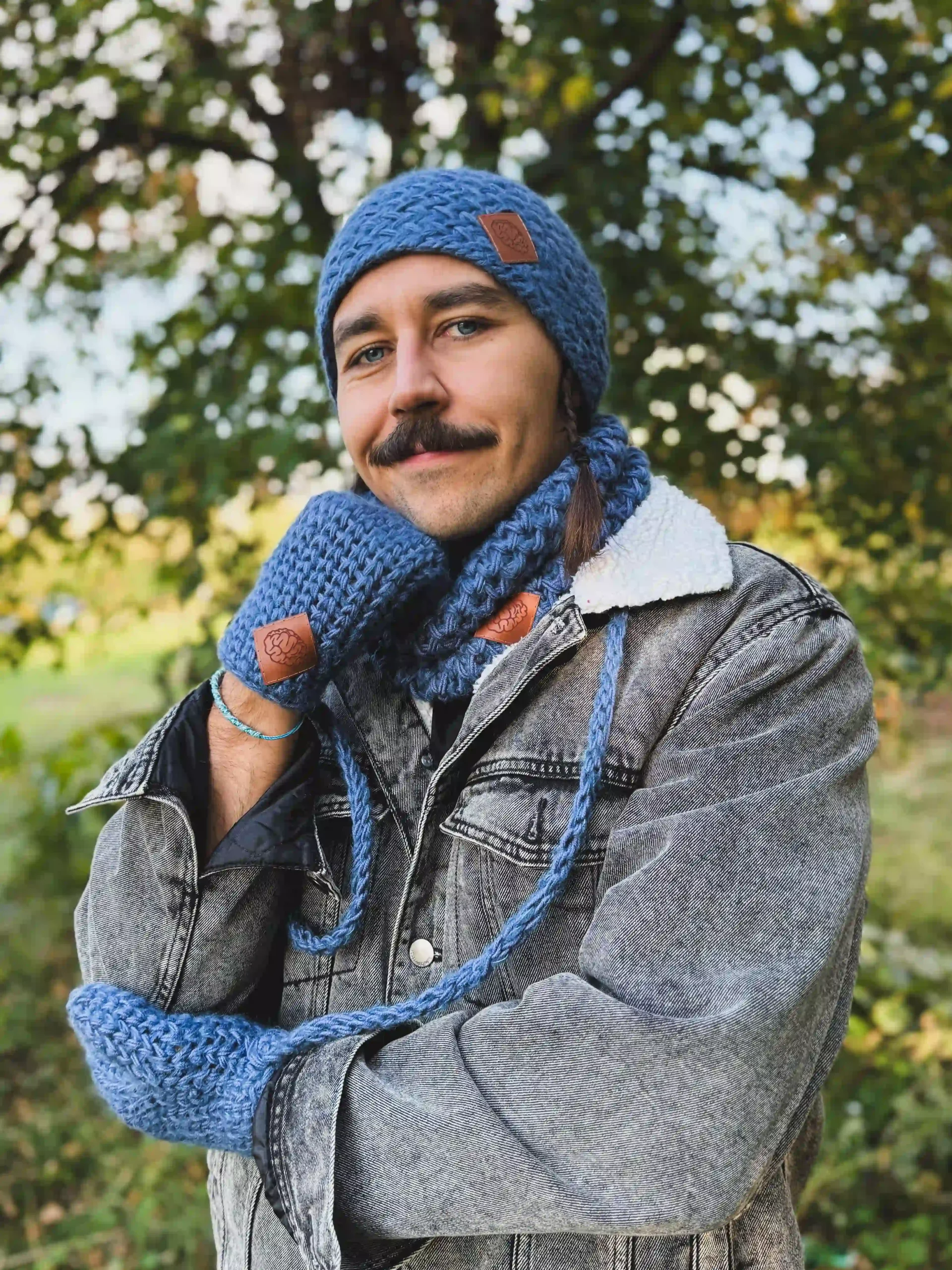 Męski mały komin MERINO "Ciemny niebieski" 24 maly komin meski merino scaled 1