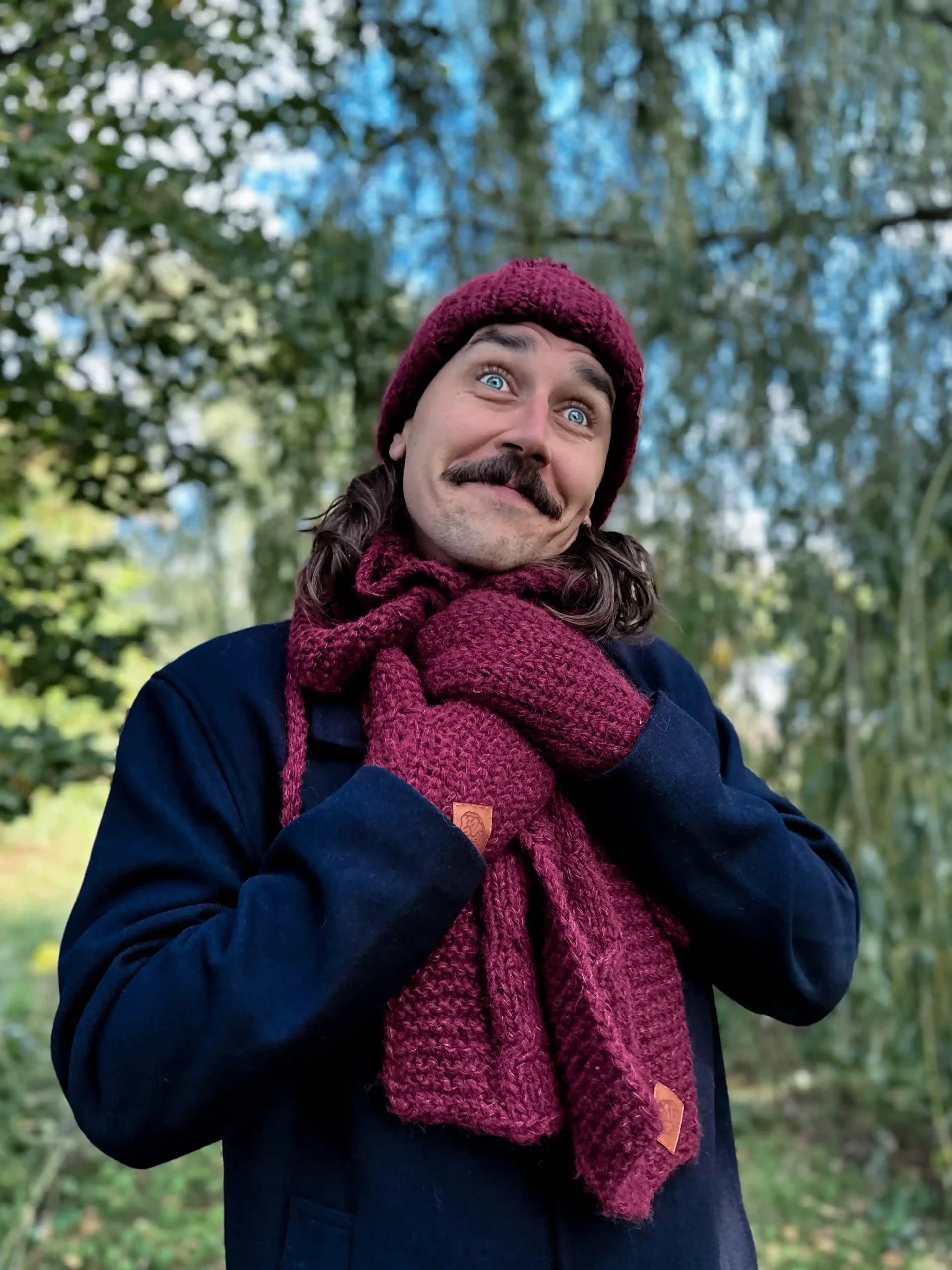 Męskie rękawiczki MERINO "Bordo" 47 merino rękawiczki męskie