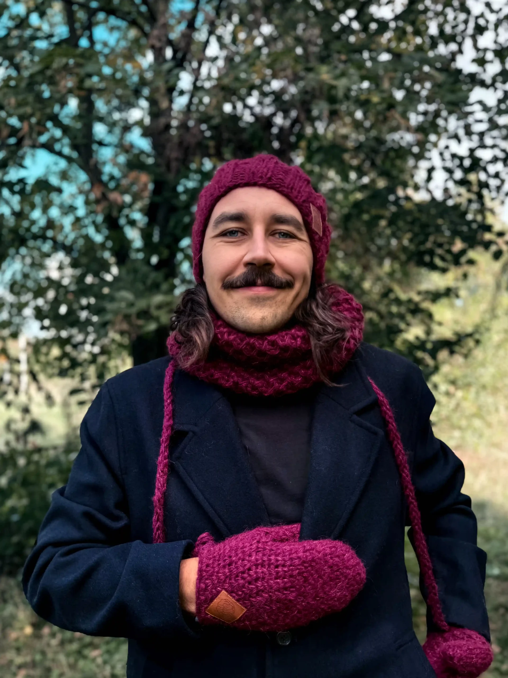 Męska czapka MERINO Smile "Bordo" + podszewka JEDWAB 105 meska beanie merino scaled 1