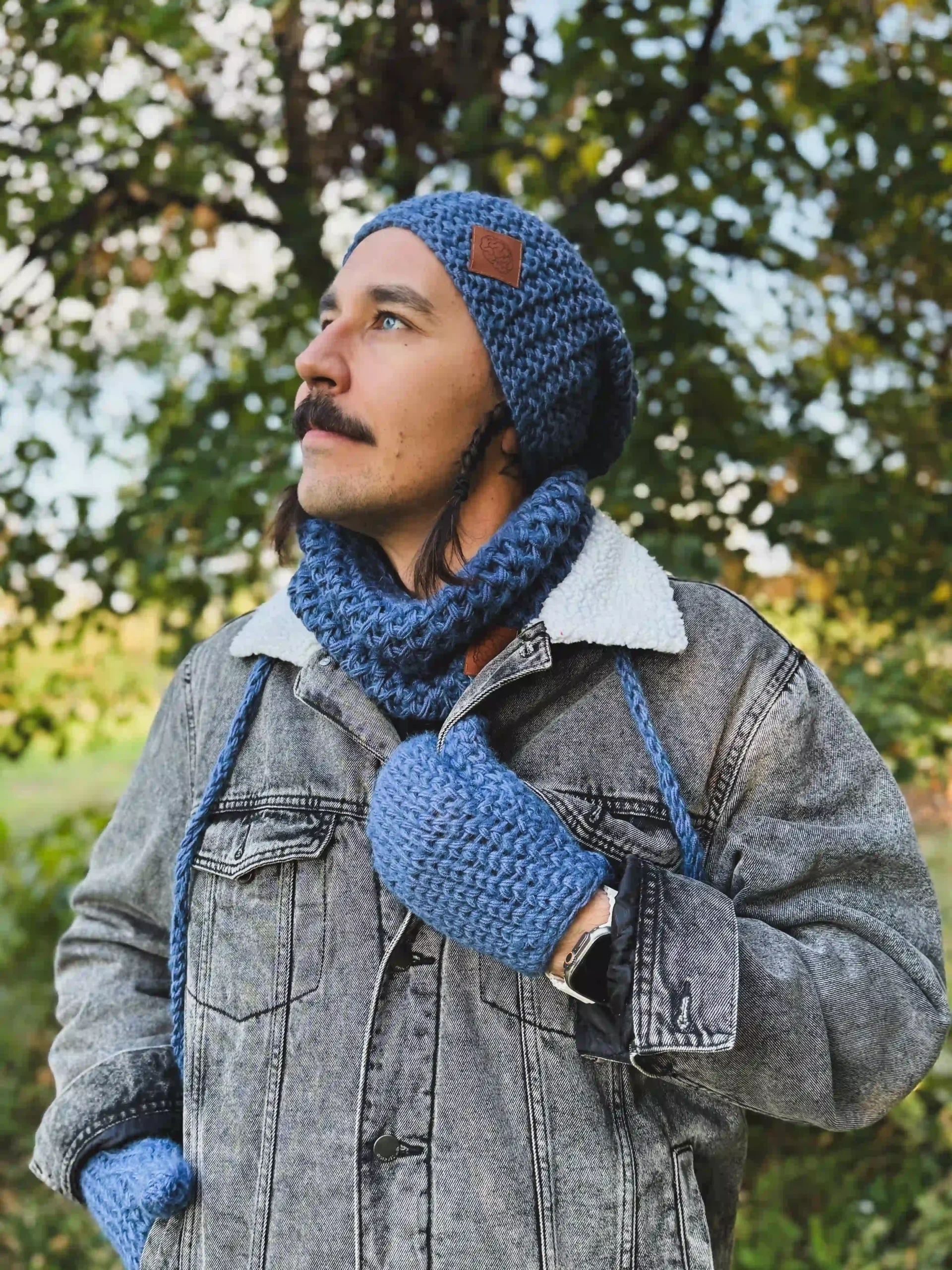Męska czapka MERINO Neverland "Ciemny niebieski" + podszewka JEDWAB 95 meska czapka handmade merino niebieska scaled 1