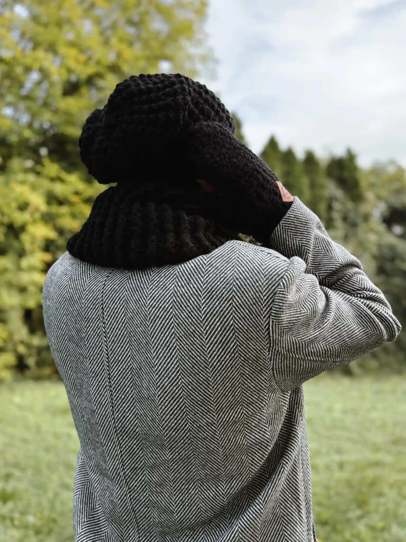 Męska czapka MERINO Neverland "Czarny" + podszewka JEDWAB 208 meska czarna czapka mwerino podszyta jedwabiem