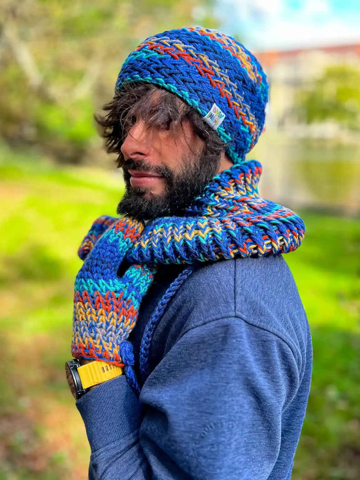 Męska czapka MERINO 50% "Górski potok" EXPLORER 190 męska_czapka_be_pompona