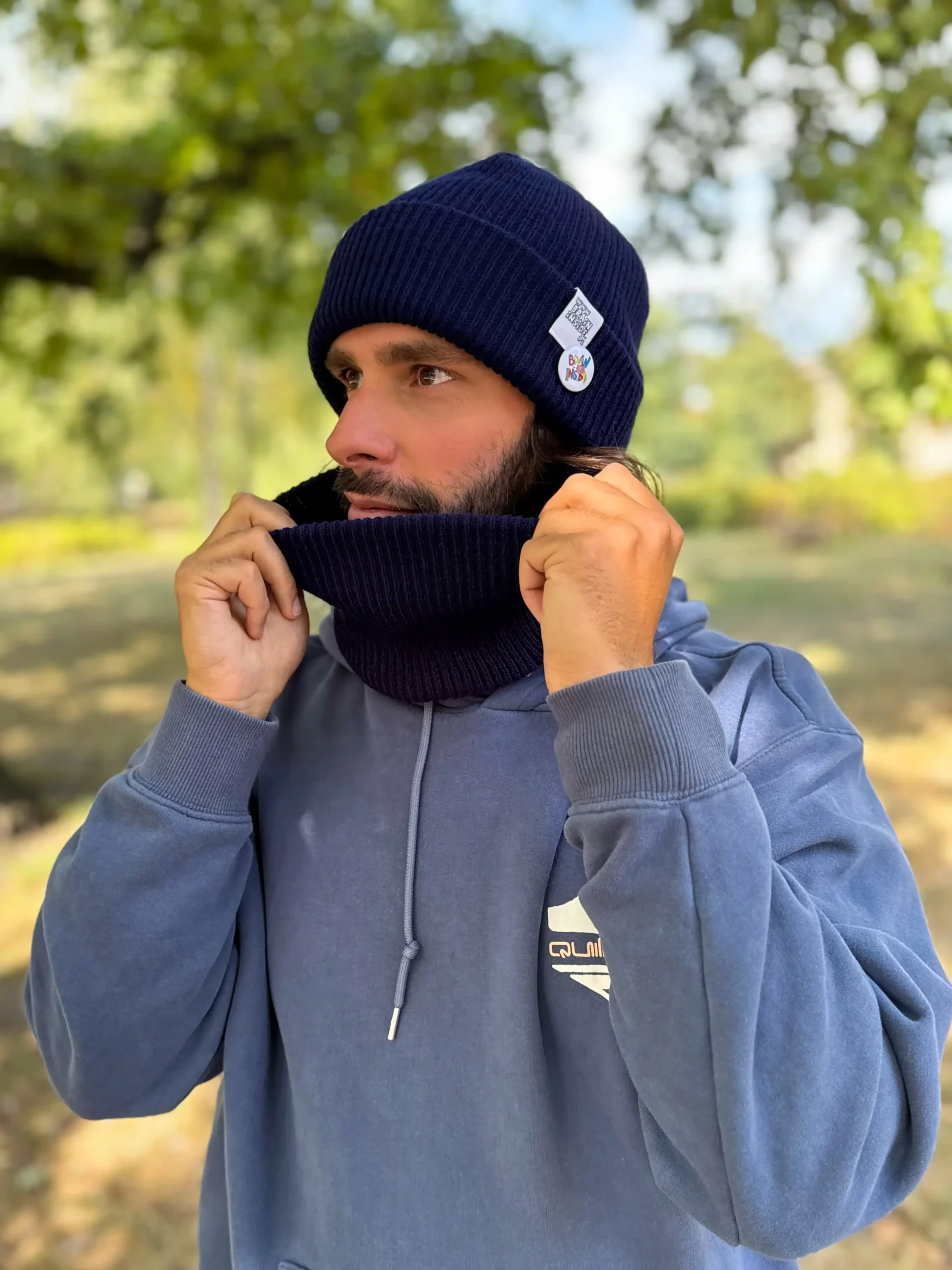 Męski komin zimowy “Granat" 10 meski komin navy scaled 1