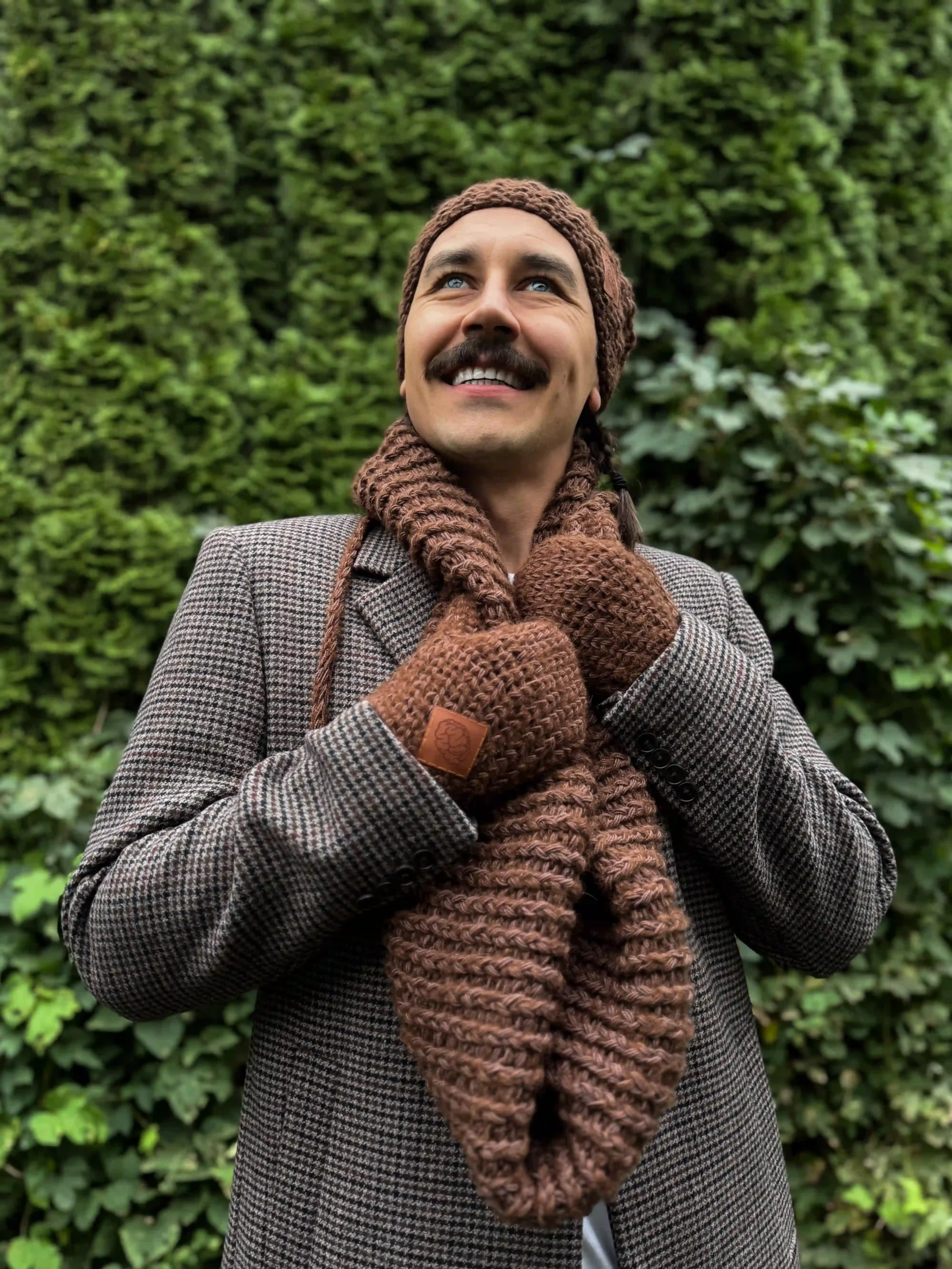 Męski komin MERINO "Brąz" 132 meski szal braz merino scaled 1