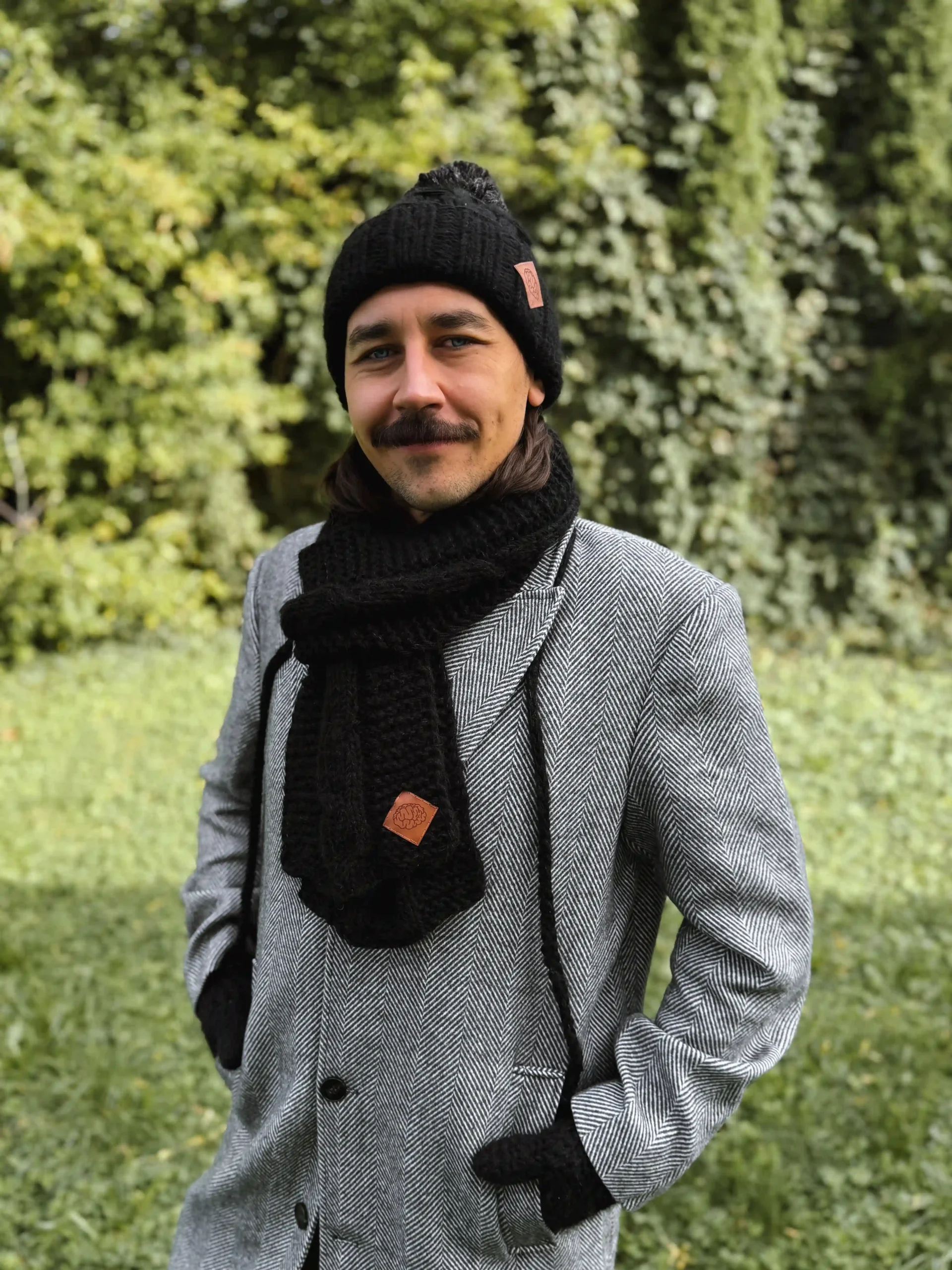 Męski szal MERINO "Czarny szalik" 112 meski szal merino scaled 1