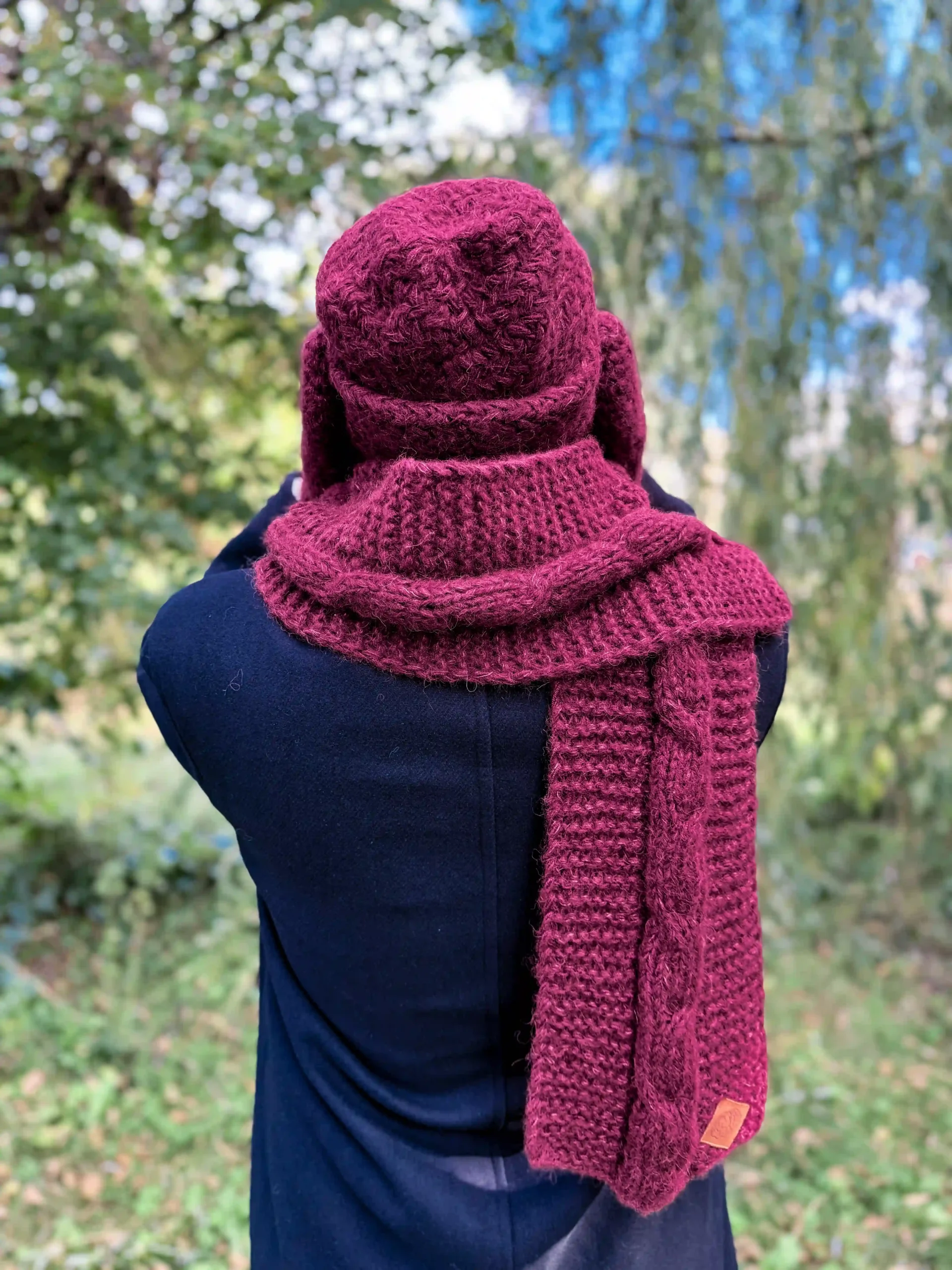 Męski szal MERINO "Bordo szalik" 133 męski szal
