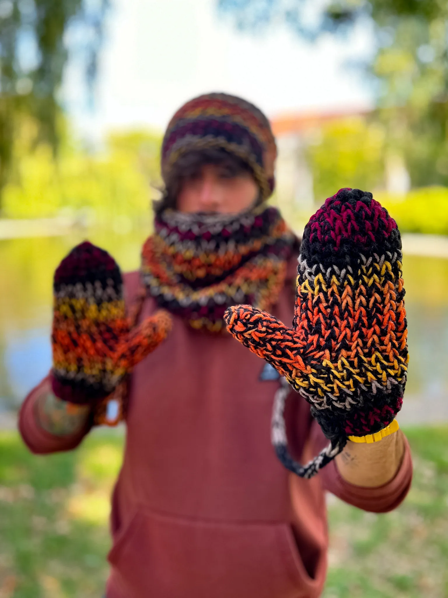 Męskie rękawiczki handmade ,,Ciemna jesień" 85 meskie rekawiczki merino 1