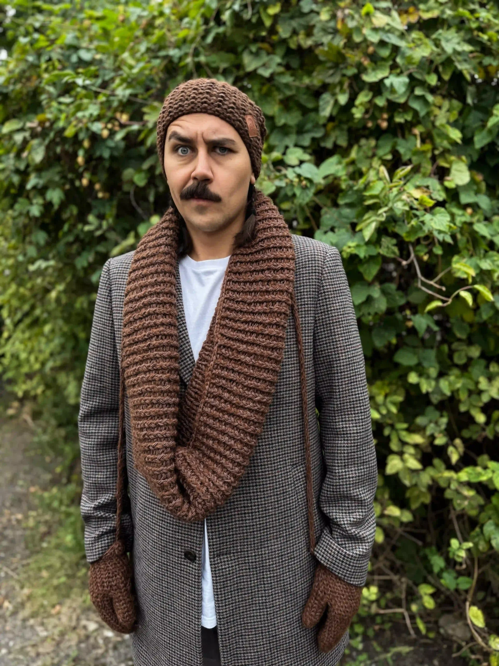 Męski komin MERINO "Brąz" 63 naturalny komin merino meski braz scaled 1