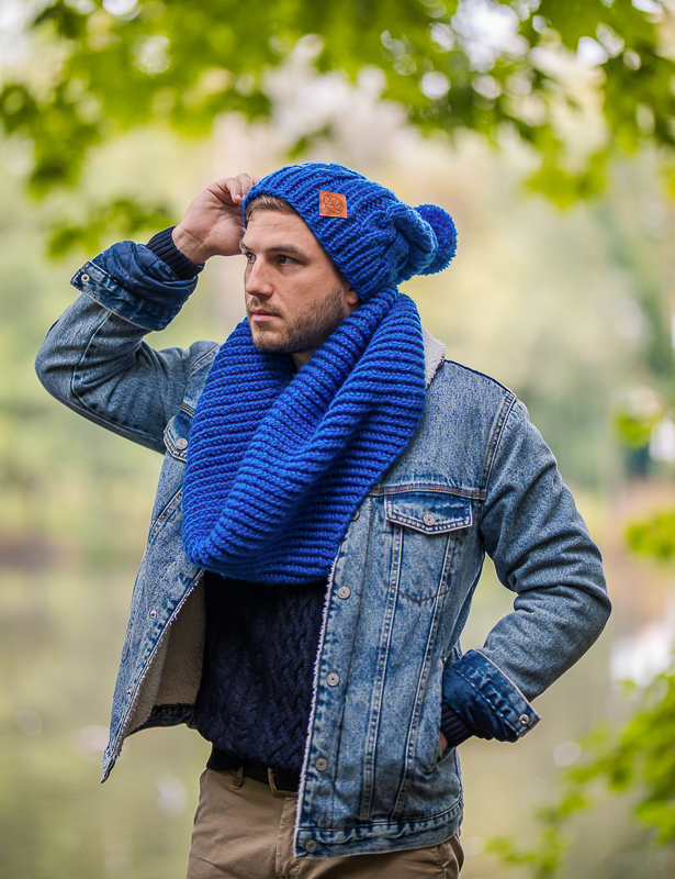 Męski komin MERINO 100% "Rzeka" 132 Męski komin MERINO 100% "Rzeka" - obrazek 2