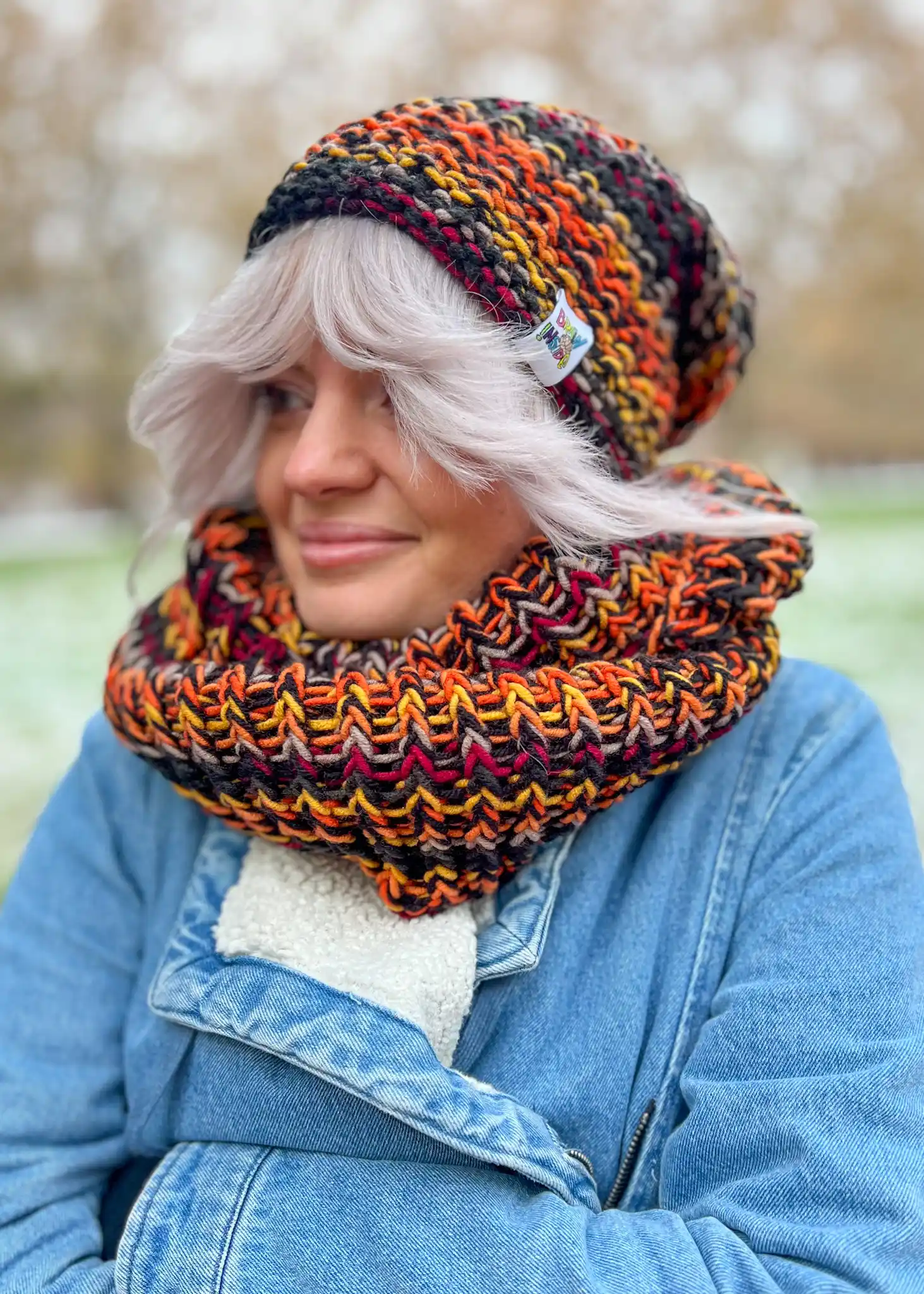 Komin MERINO 50% "Ciemna jesień" 119 oryginalna-czapka-zimowa