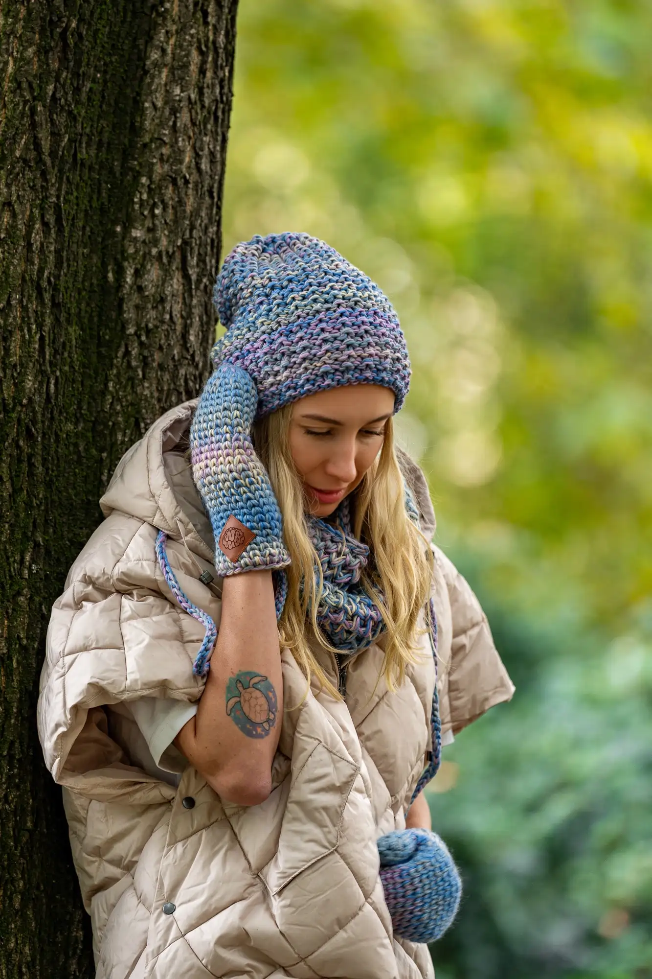 Czapka MERINO 100% Neverland "Pastele" + podszewka BAWEŁNA 63 pastelowa czapka damska merino