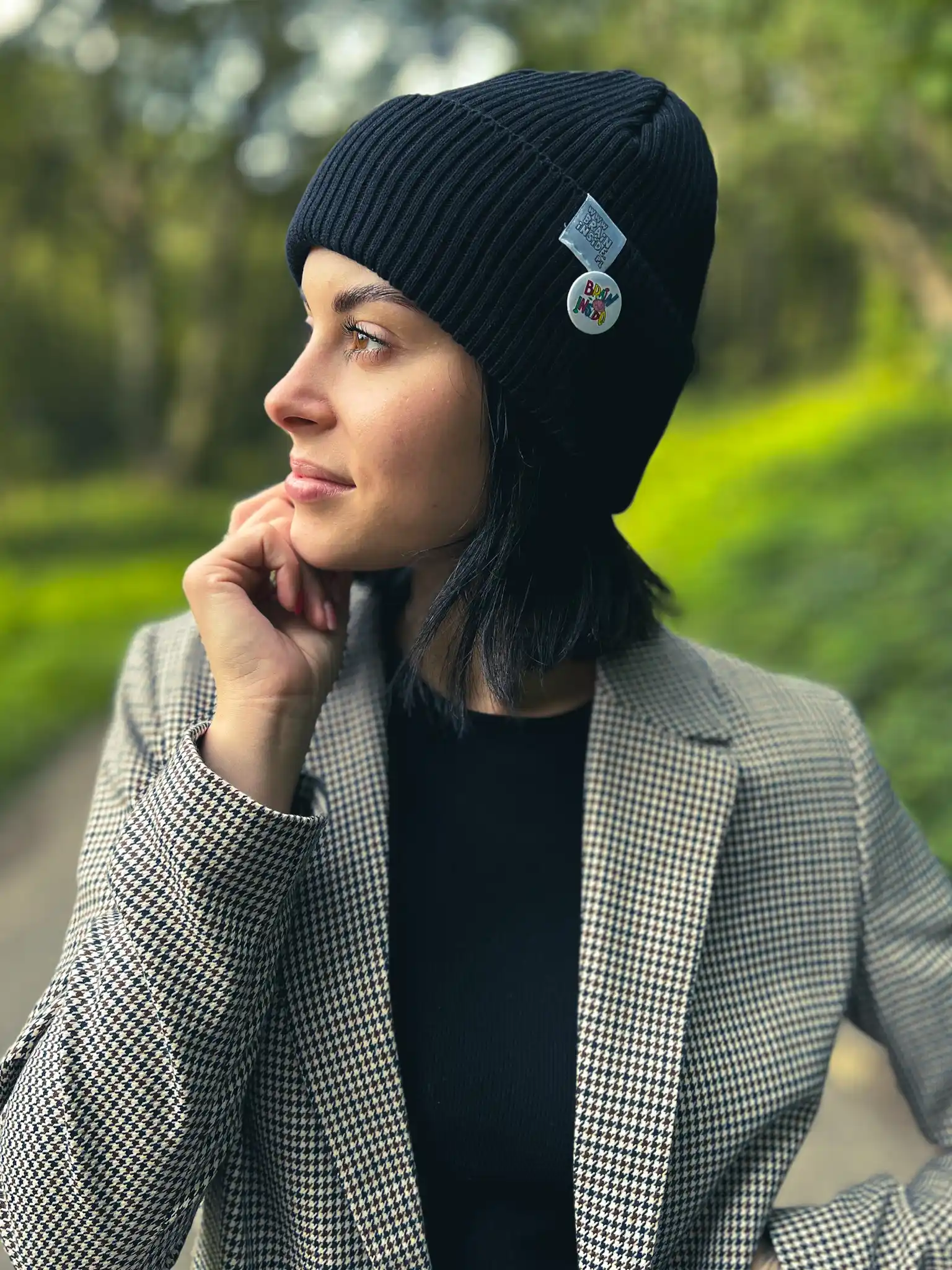 Czapka beanie z bawełny logo kolorowe "Czarny" 21 pomysl na prezent pod choinke