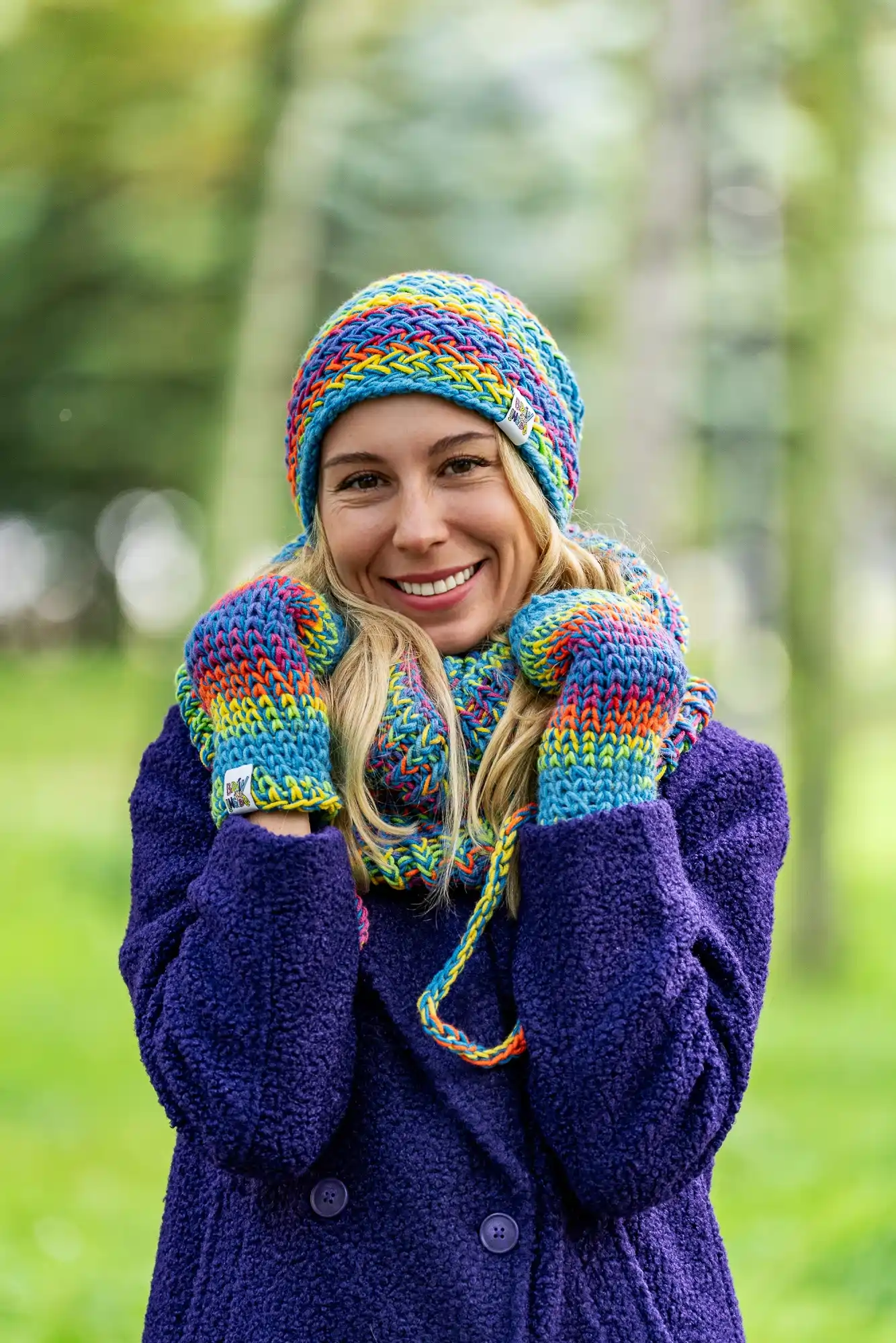 Czapka MERINO 50% "Tęcza Błękit" EXPLORER 78 produkcja czapek zimowych