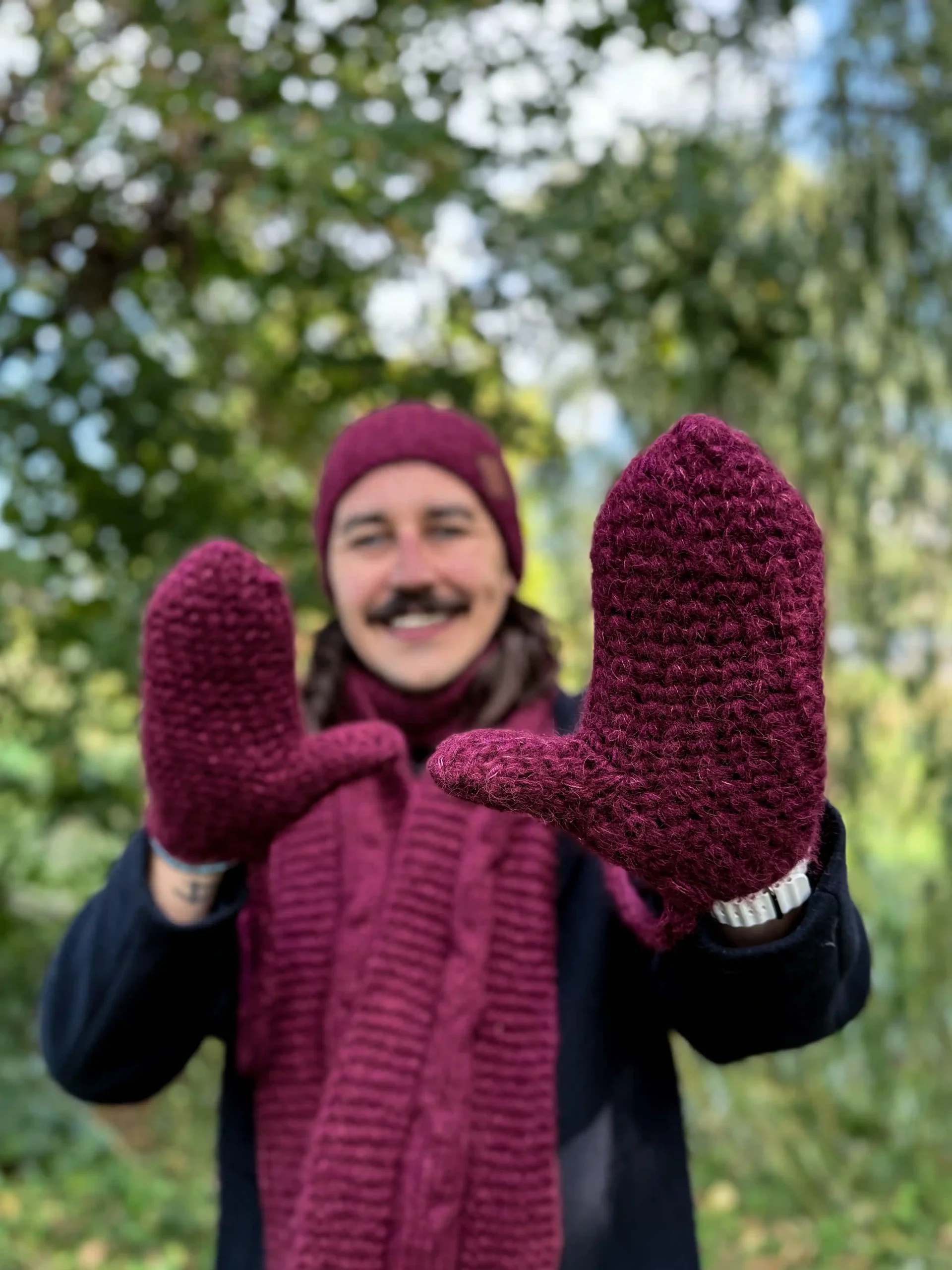 Męskie rękawiczki MERINO "Bordo" 44 rękawiczki bordo merino
