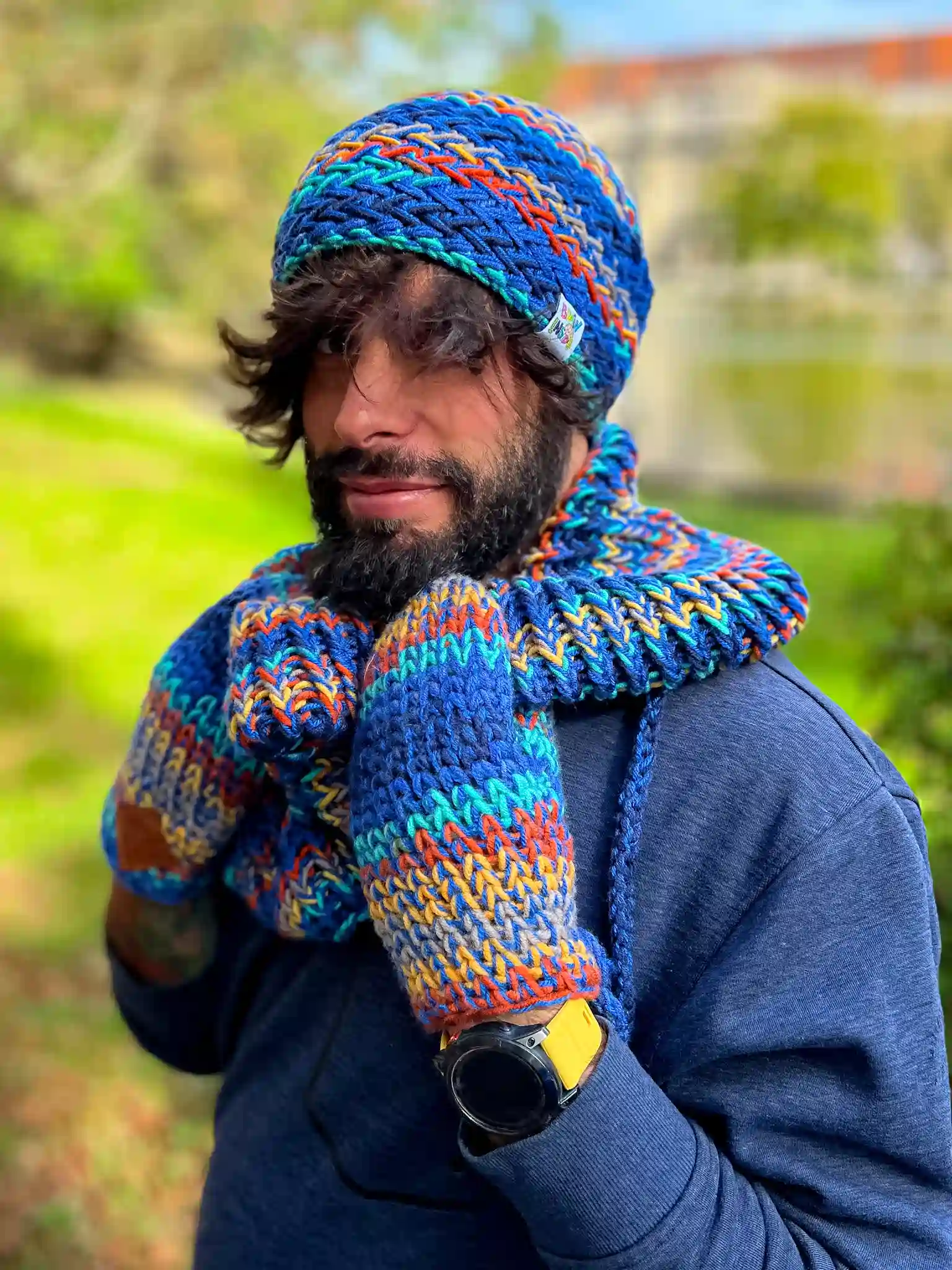 Męskie rękawiczki handmade ,,Górski potok" 21 rekawiczki merino 2