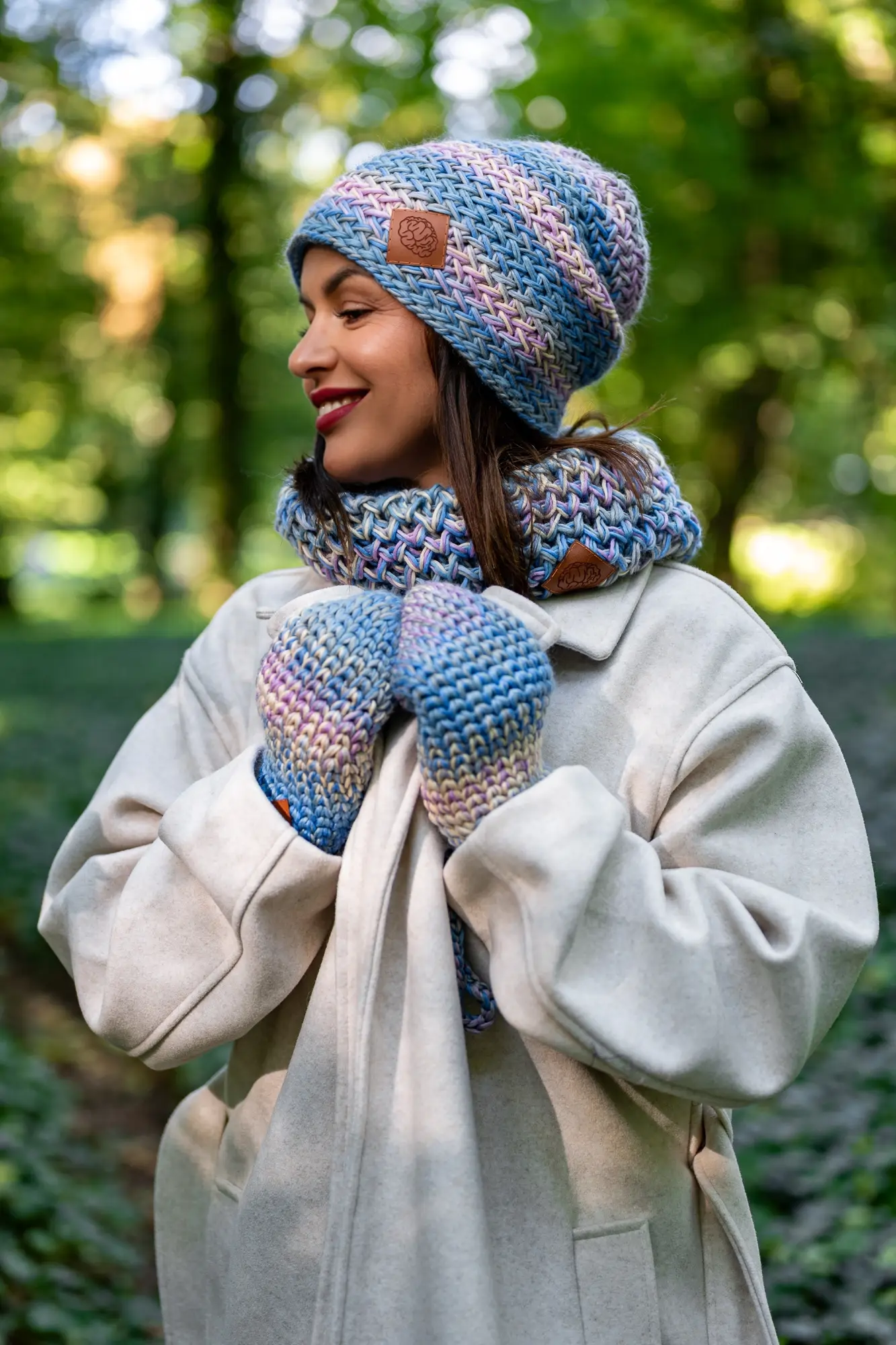 Rękawiczki MERINO 100% "Pastele" 12 rekawiczki merino 5