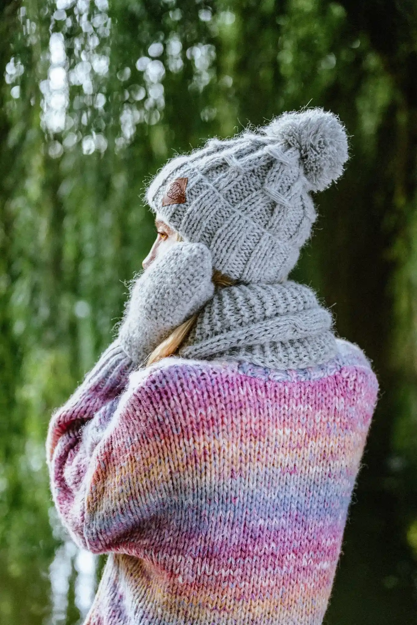 Czapka MERINO Euforia "Wybielony szary" 232 rekawiczki merino szare