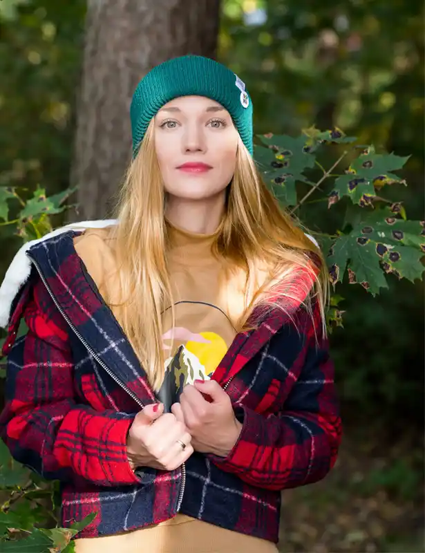 Czapka slouchy logo kolorowe "Zielony" 127 streetwear beanie zielona brain inside