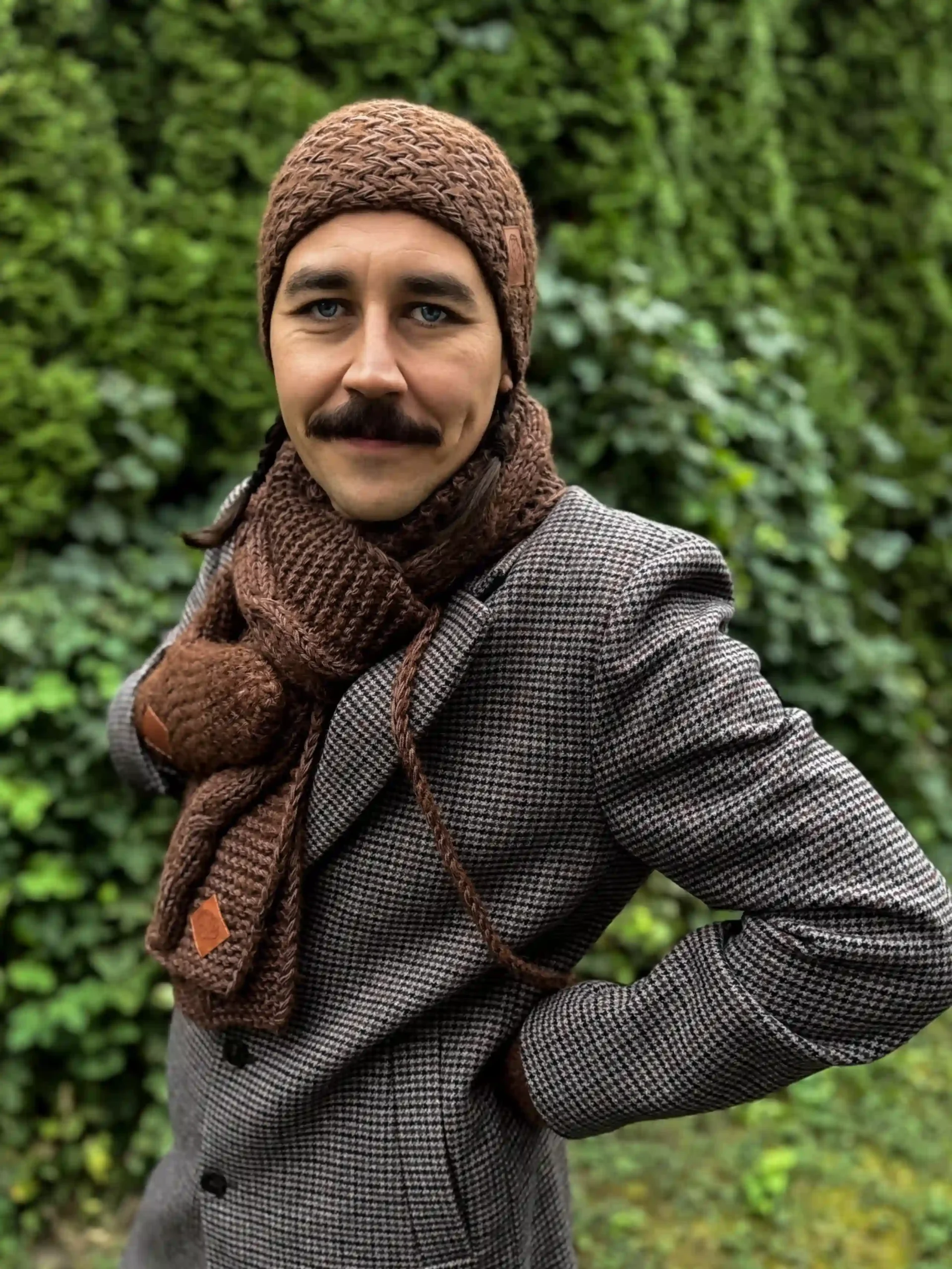 Męski szal MERINO "Brąz szalik" 88 szal meski braz merino scaled 1