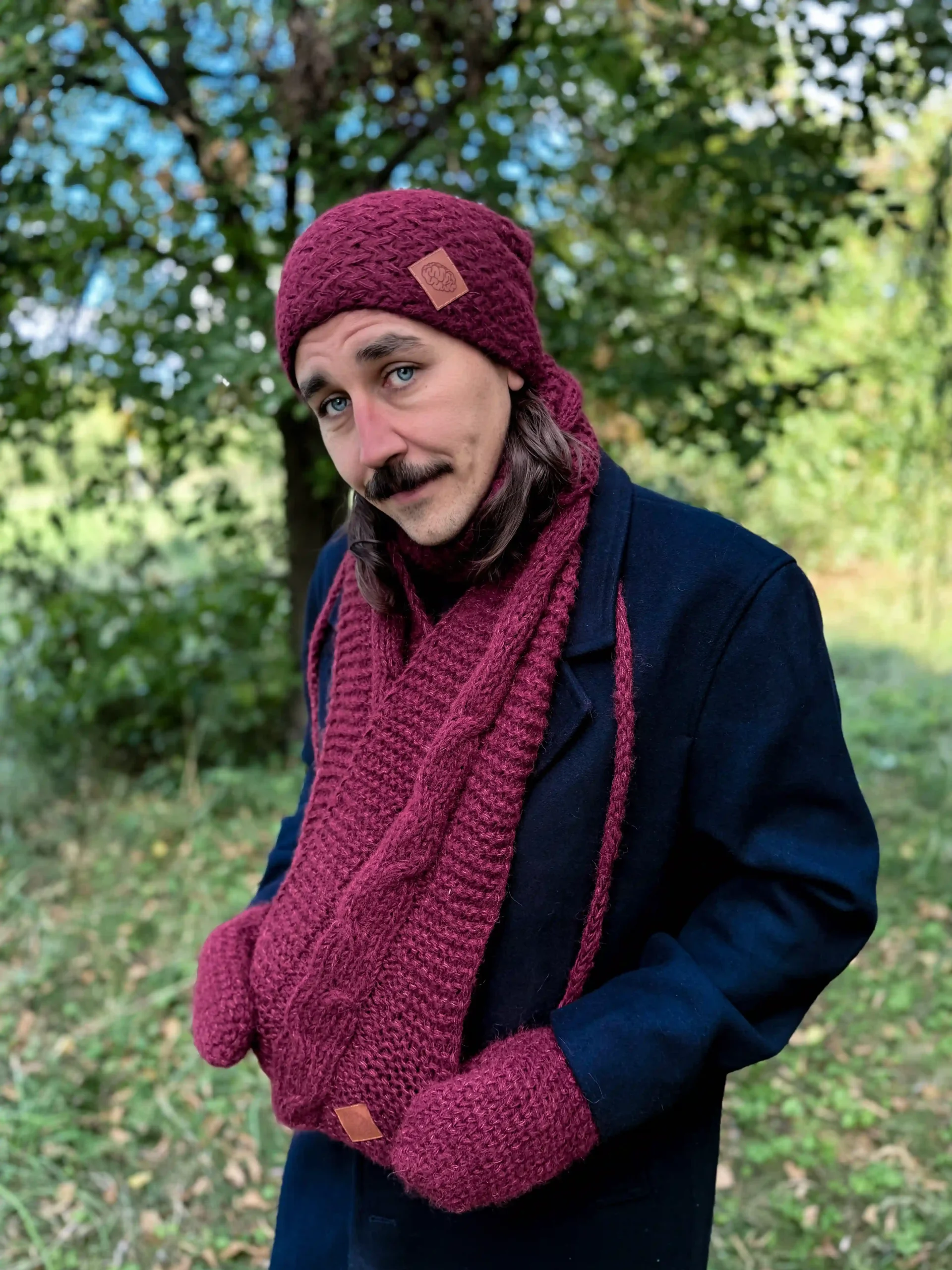 Męski szal MERINO "Bordo szalik" 130 szal męski