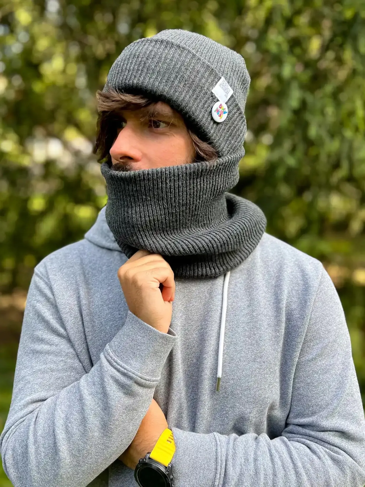 Komin męski “Ciemny szary” 10 szal meski szary