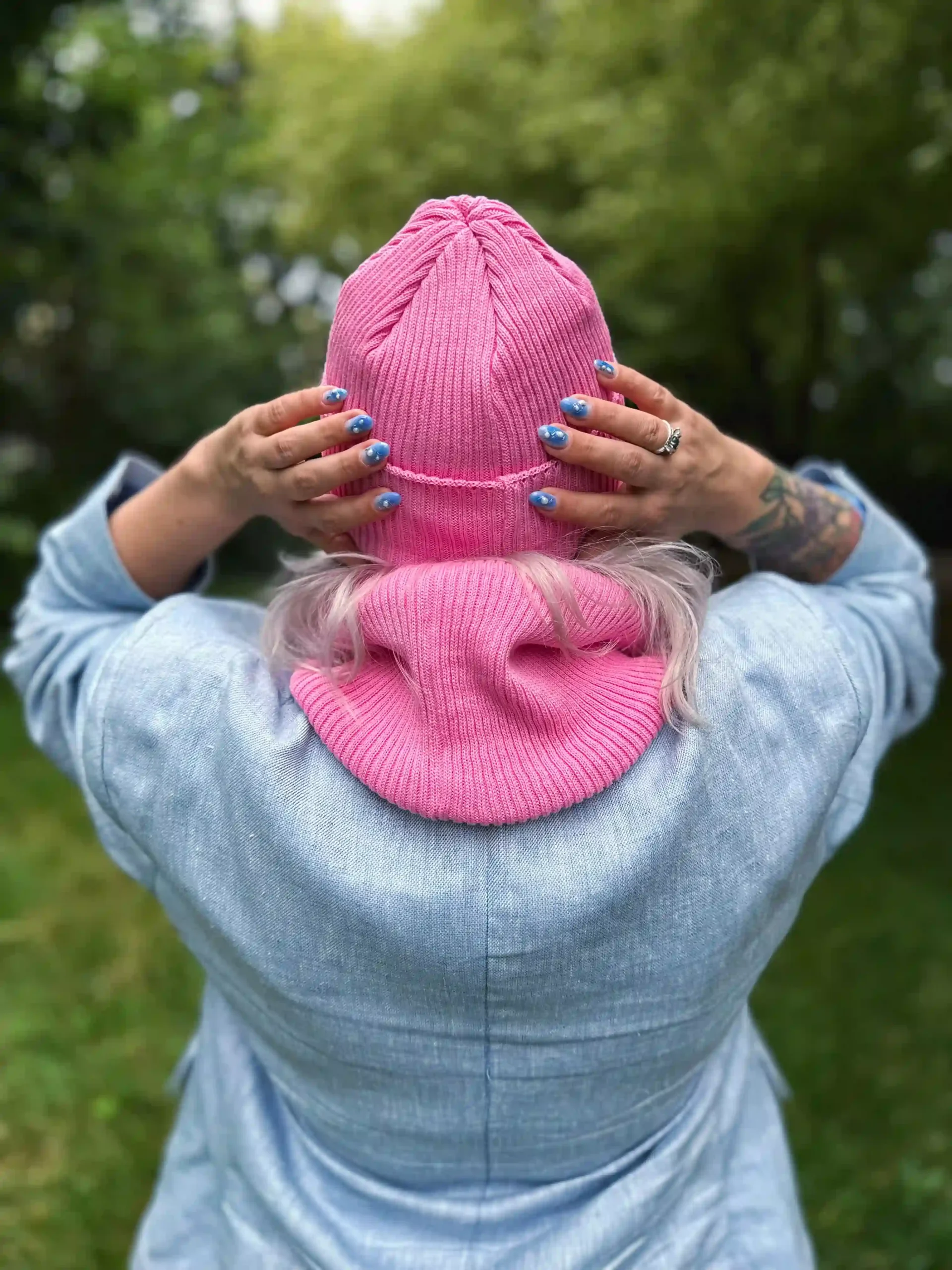Czapka beanie z bawełny logo kolorowe "Różowy" 120 szalik dobry sklad bawelna scaled 1