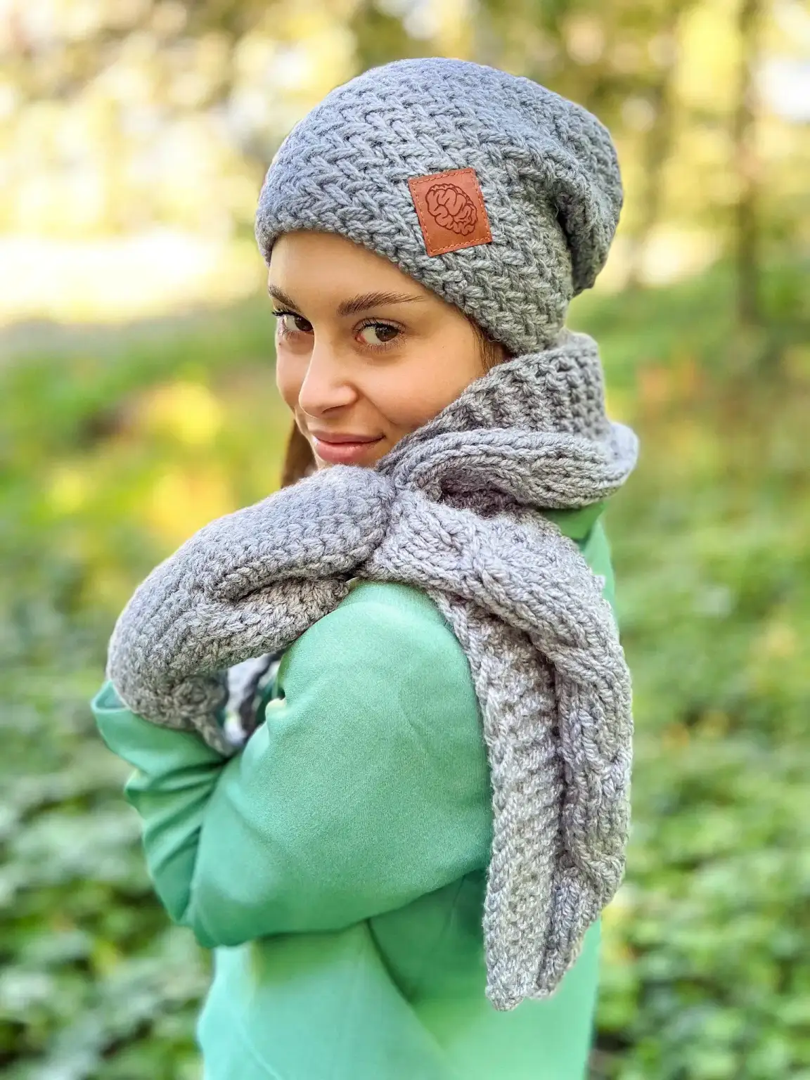 SZAL handmade "Szary szalik" 48 szalik z wełny