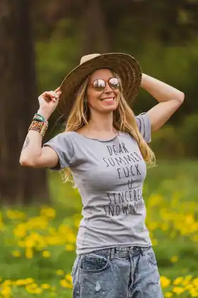Szara bawełniana koszulka Dear summer 9 szara bawelniana koszulka oversize