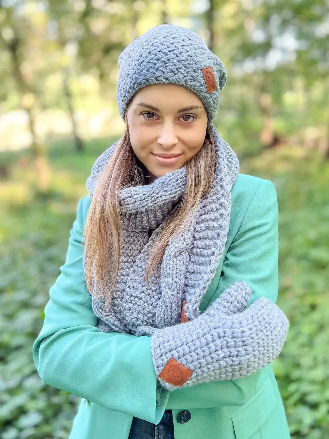 Ciepła czapka zimowa EXPLORER ,,Szary" 160 szara czapka handmade bez pompona 2